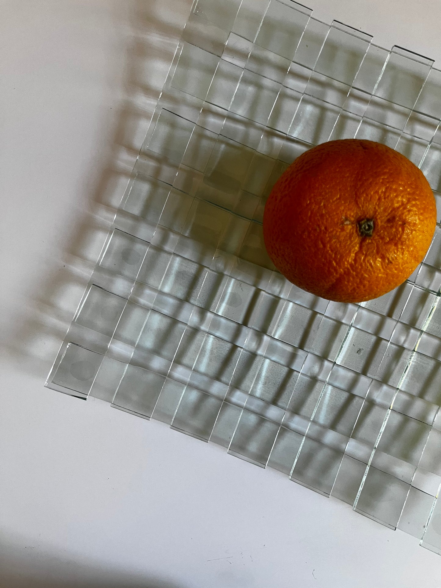 Seafoam Glass Grid Tray, 10”