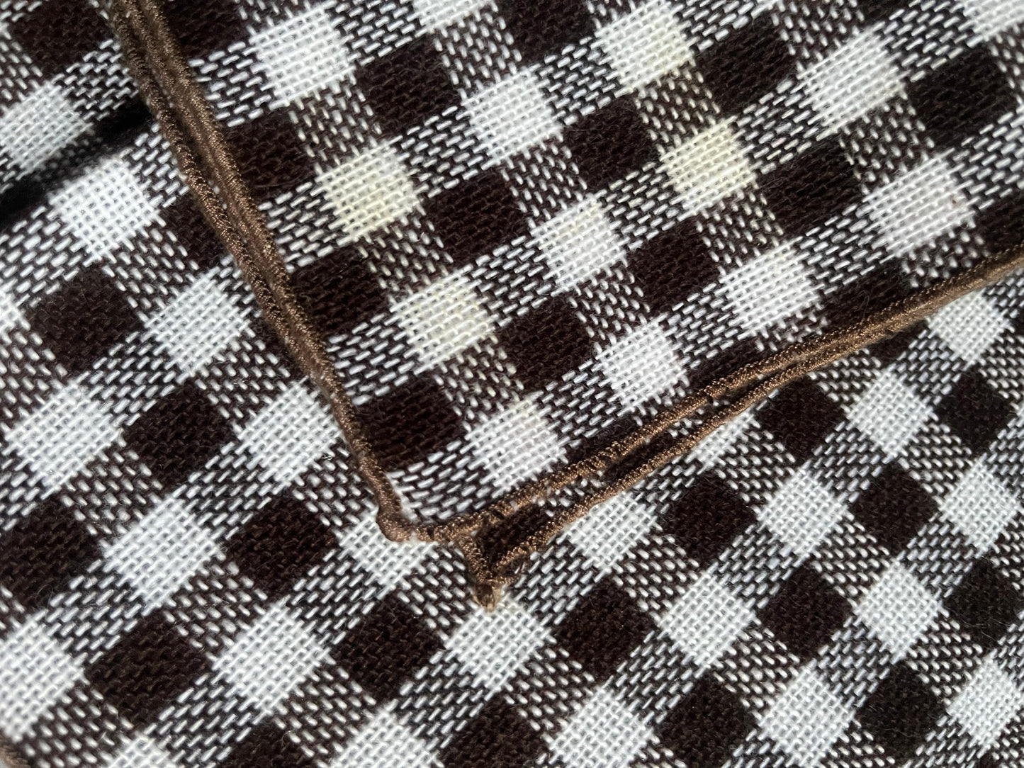 Brown Gingham Cloth Napkins | Set of 8