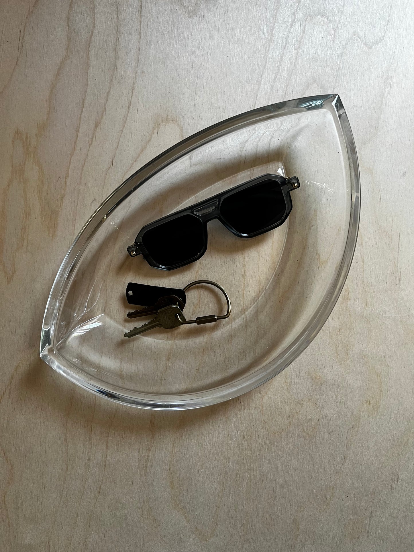 Crystal Glass Catchall Dish | Eye Shaped Trinket Tray