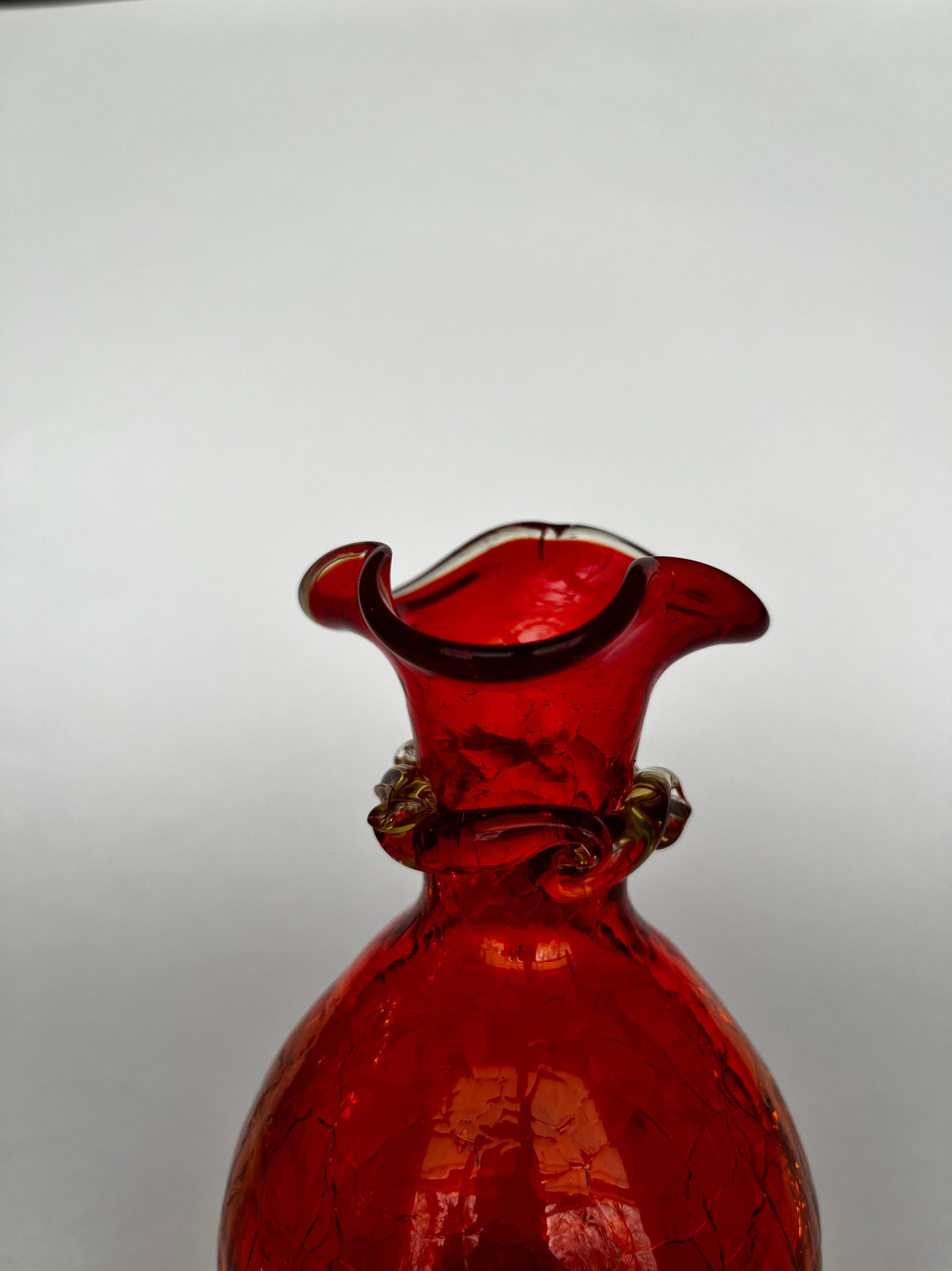 Hand-blown Red Orange Glass Vase | by Pilgrim Glass Company