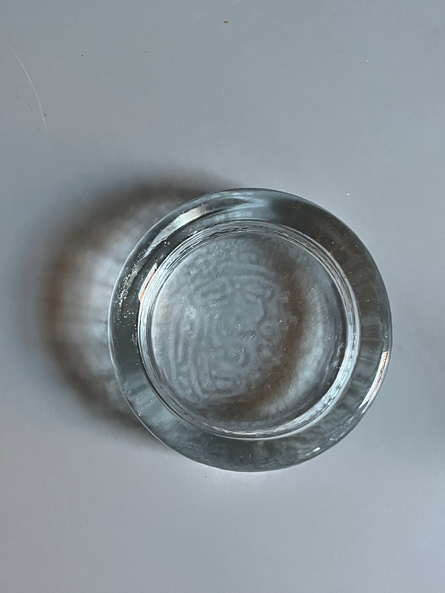 Clear Textured Glass Ashtray / Jewelry Dish