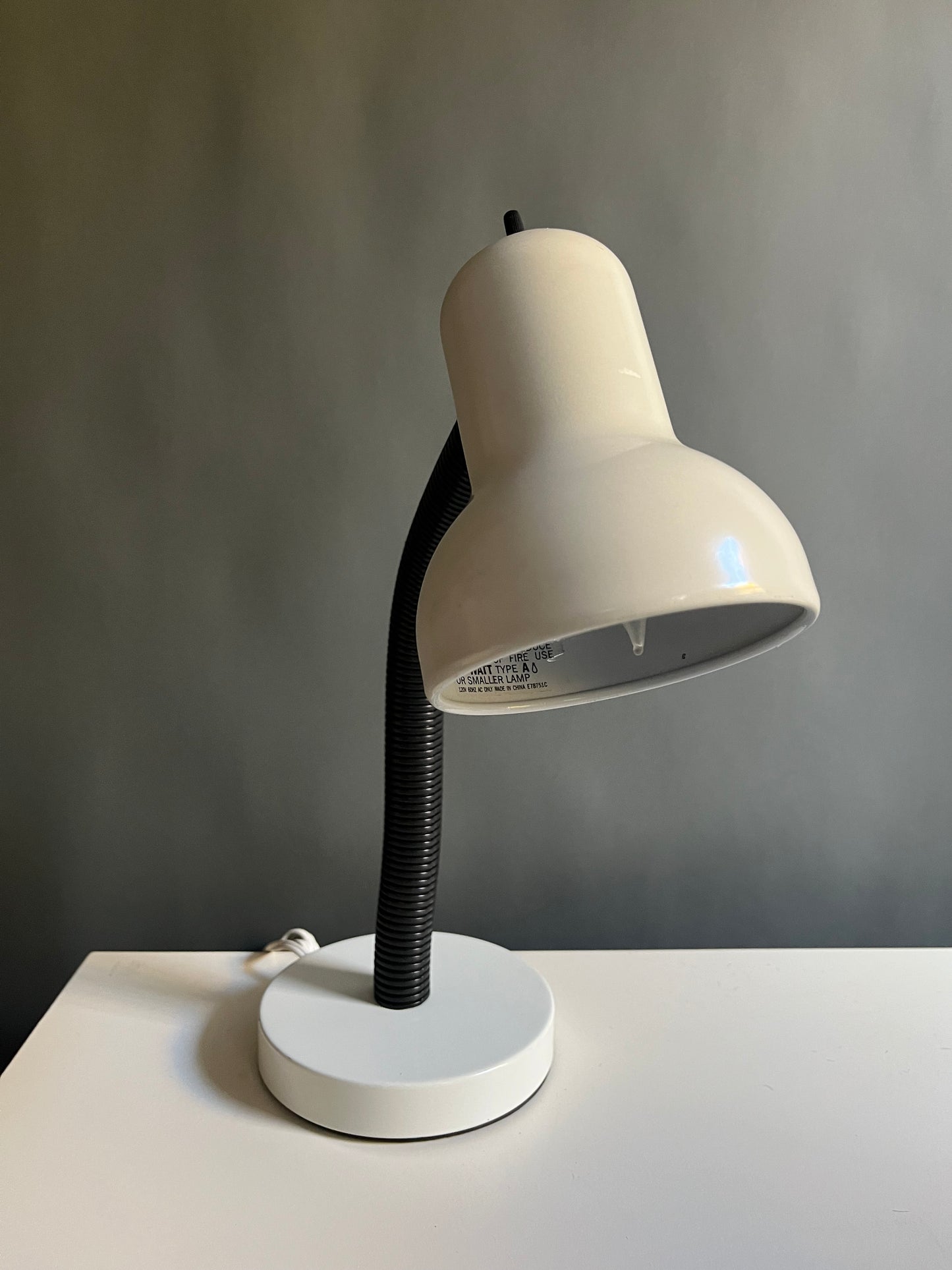 1980s White Gooseneck Lamp | MCM Revival Lighting