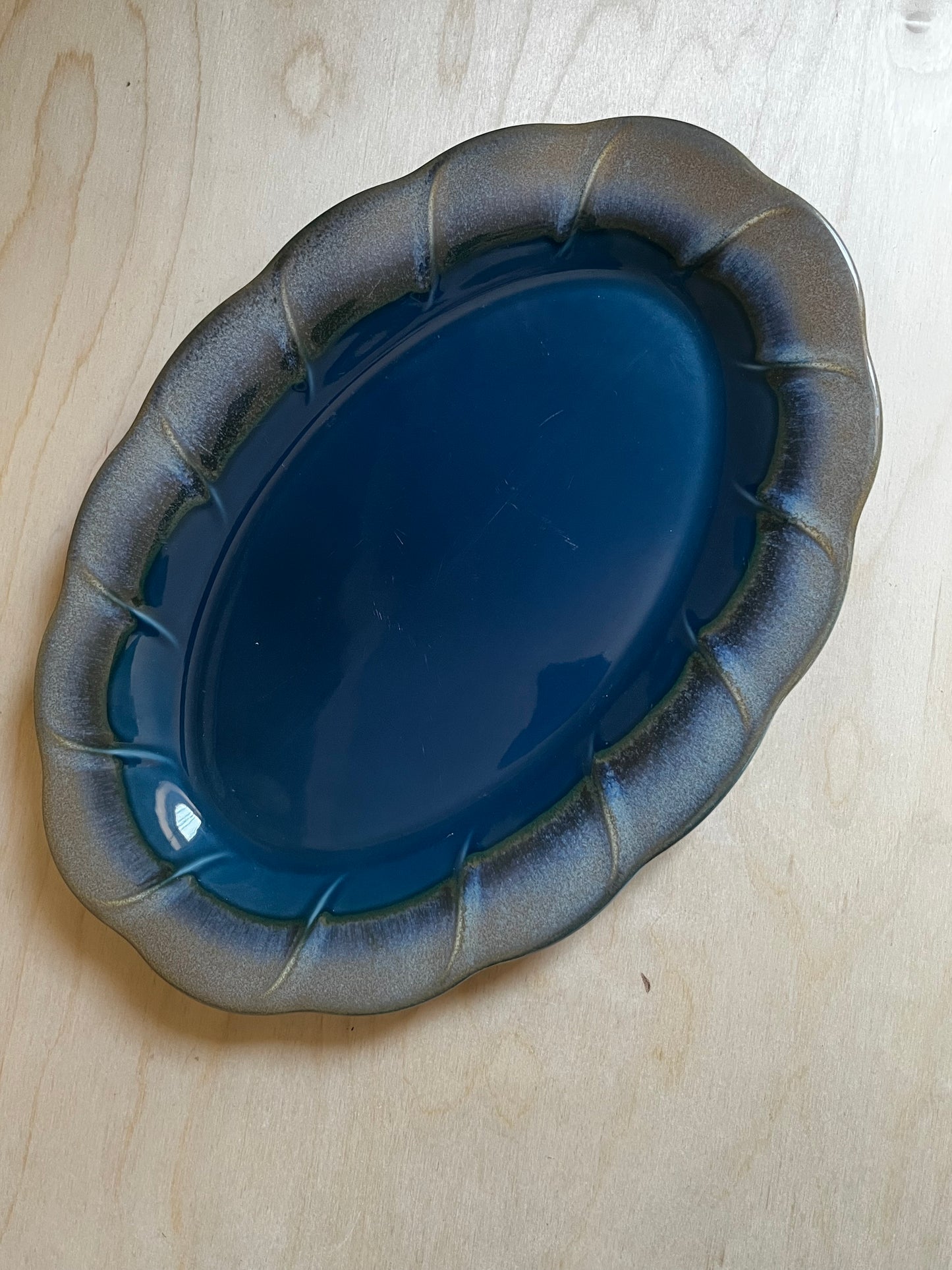 MCM Pfaltzgraff Blue Oval Serving Platter