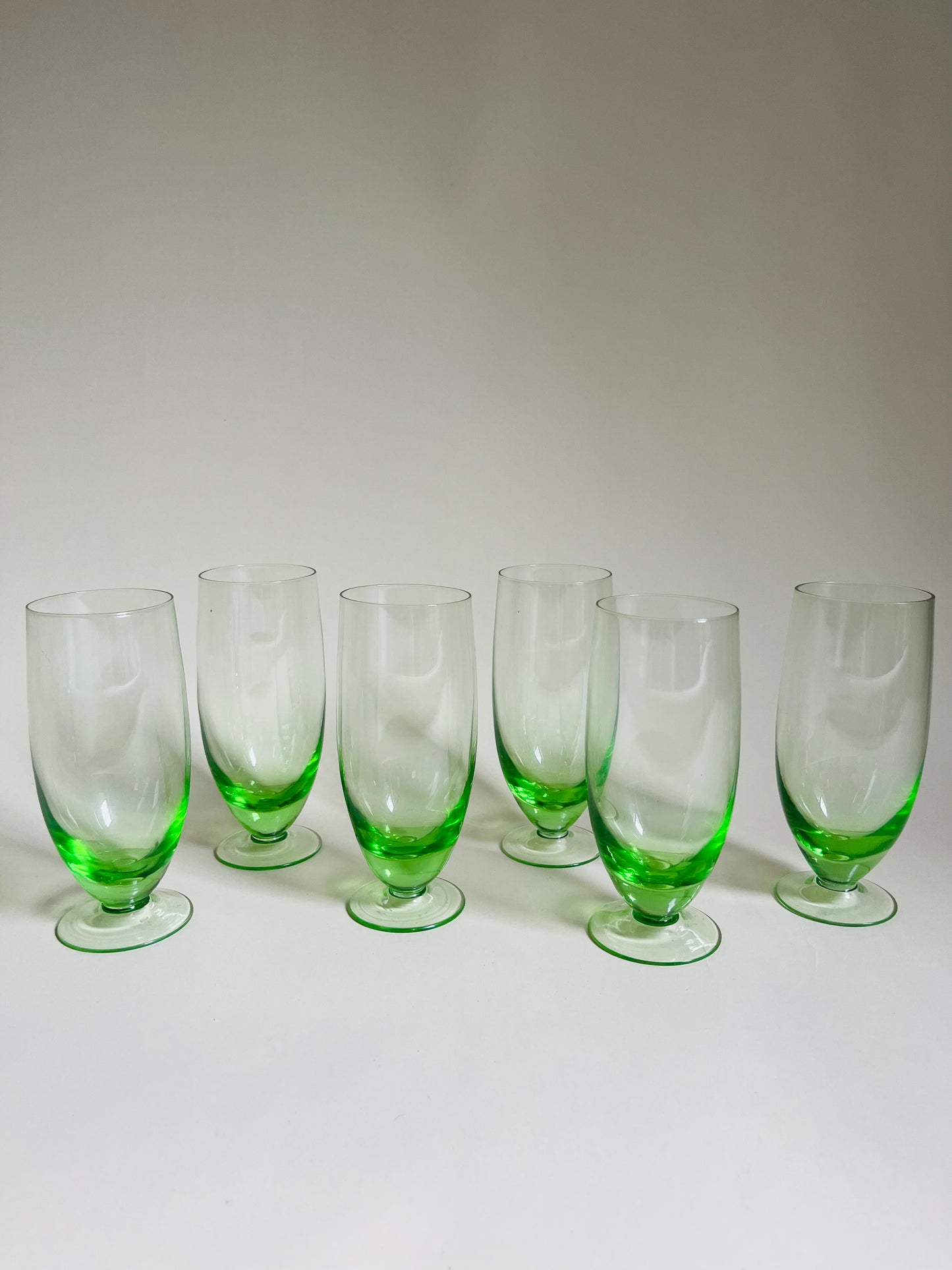 Lime Green Footed Cocktail Glasses | Set of 6