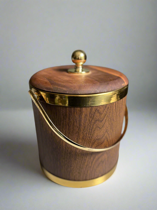 Wood & Brass Ice Bucket