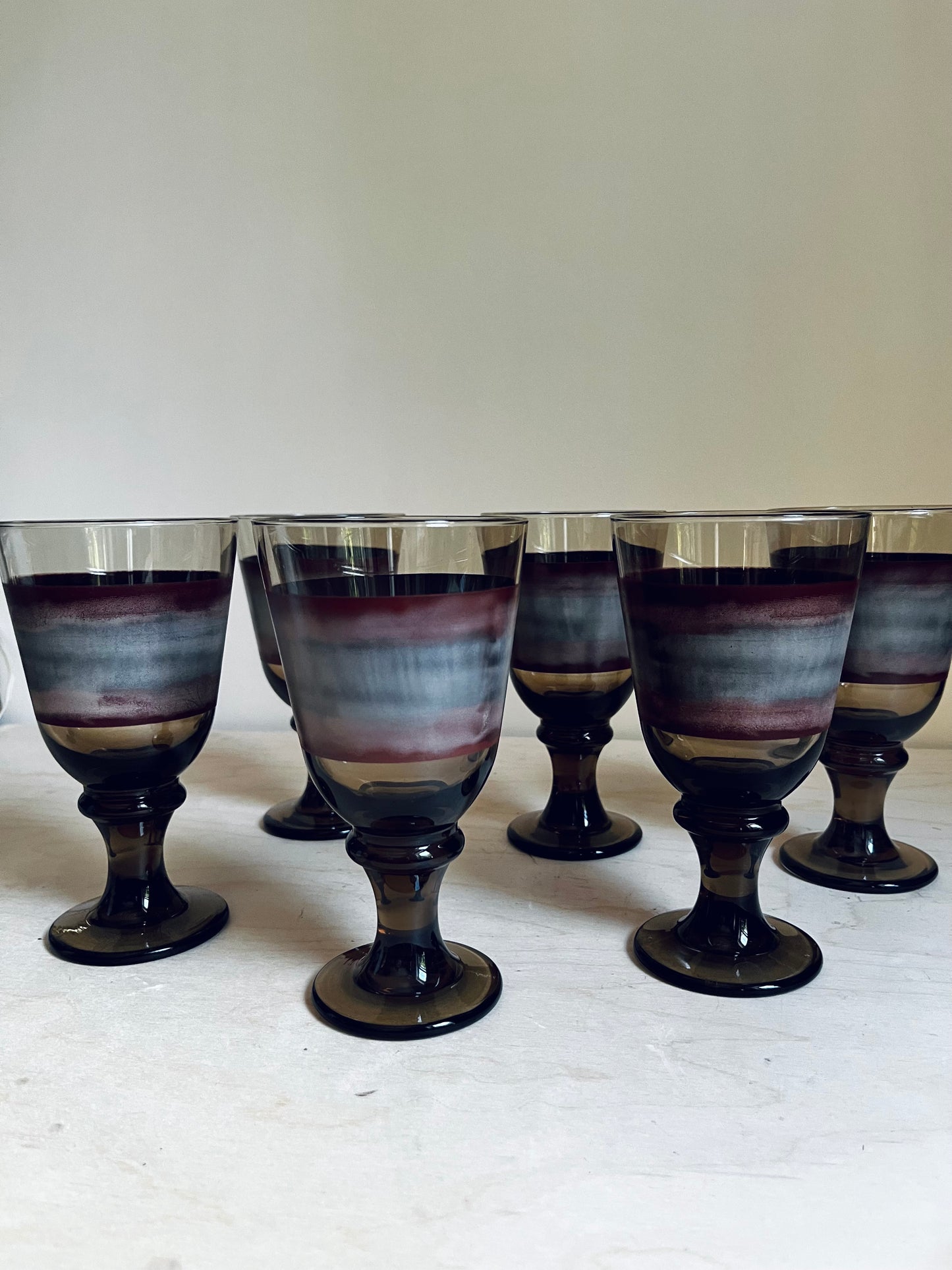 1970s Libbey Nova Brown Goblets | Set of 6