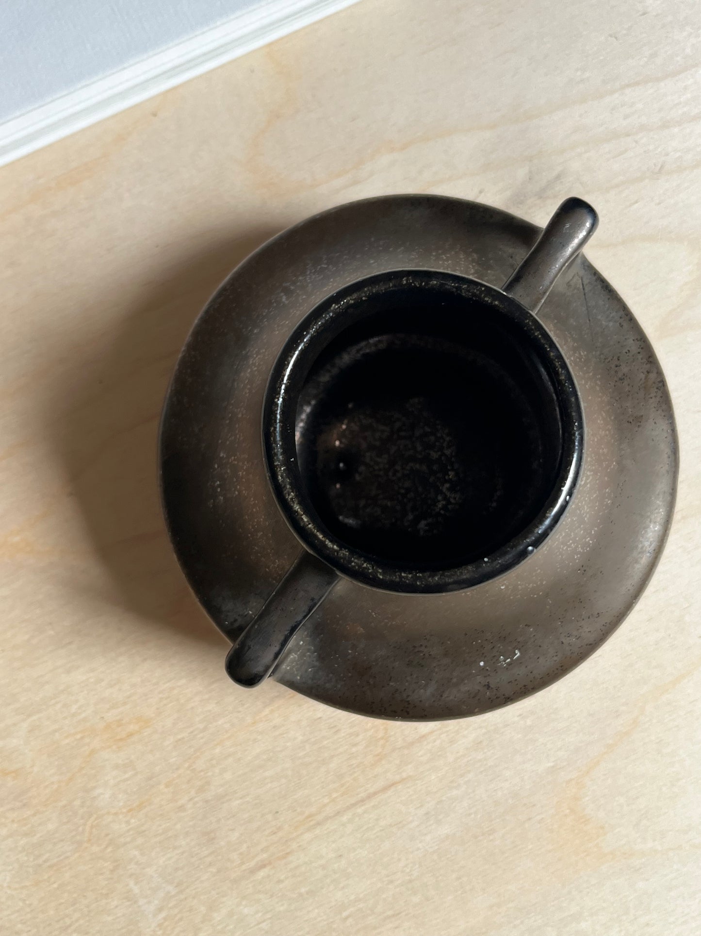 Metallic Bronze Ceramic Vessel