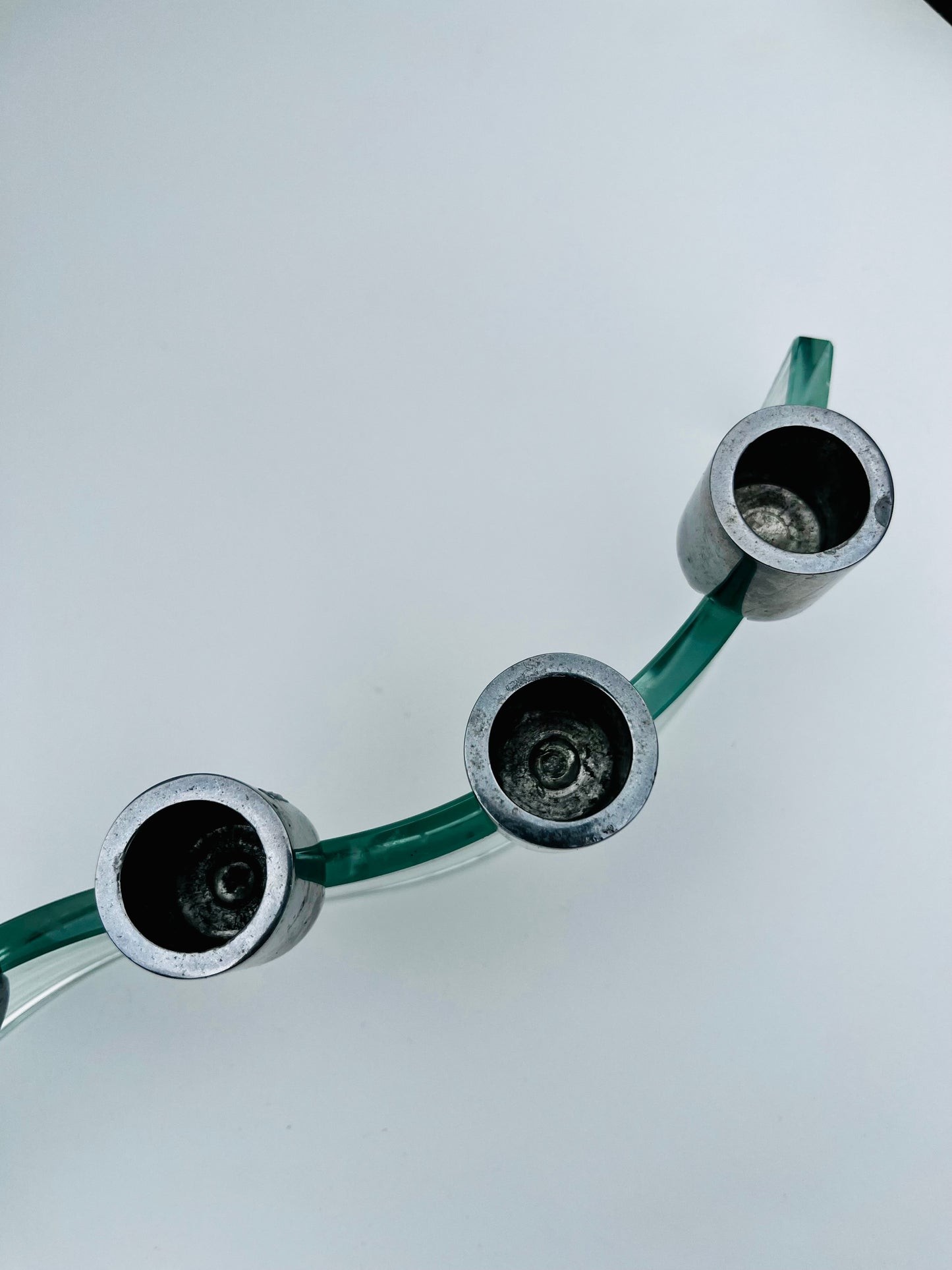 Glass + Chrome Squiggle Taper Holder