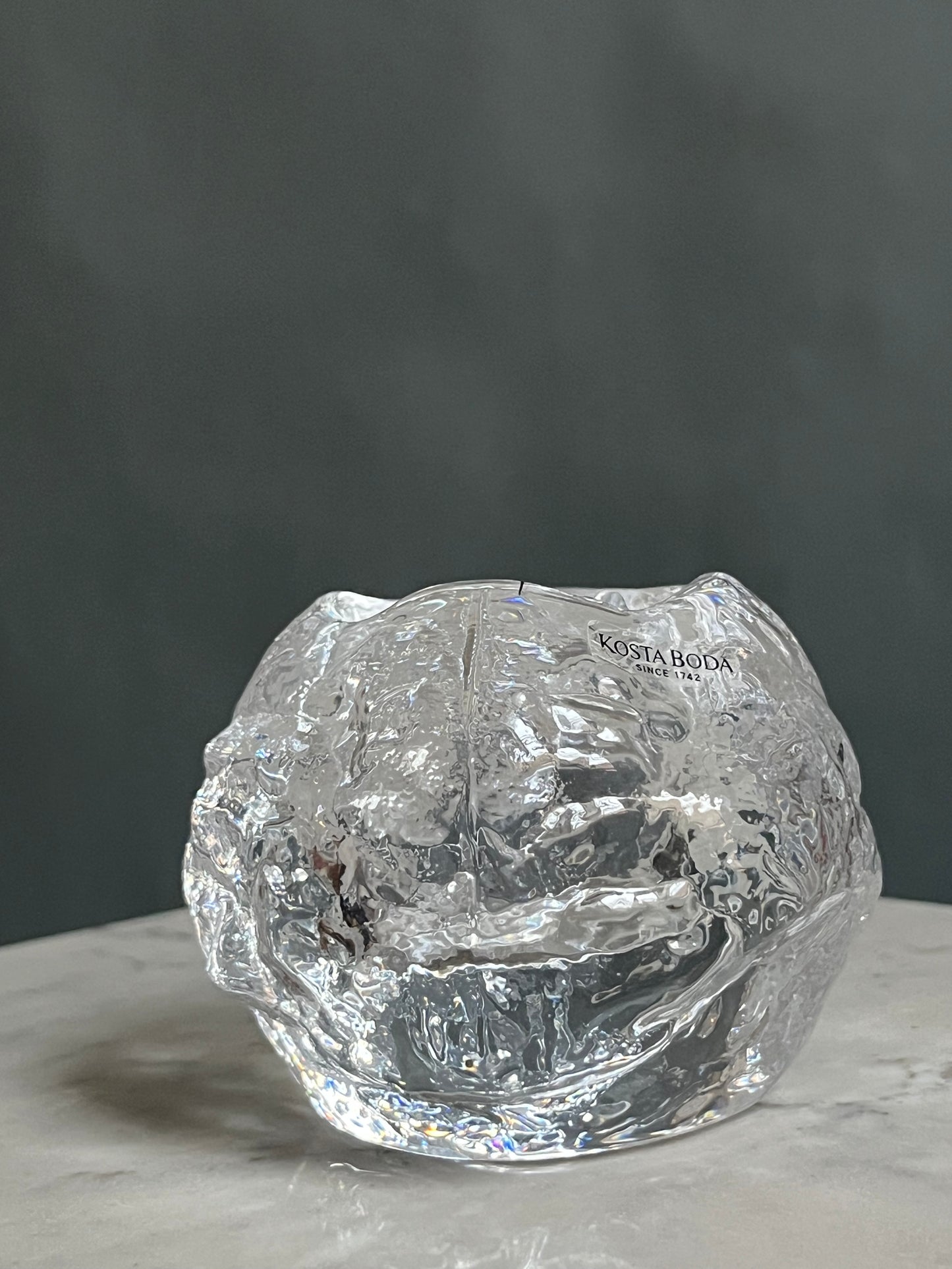 1970s Kosta Boda Crystal ‘Snowball’ Votive Holder | designed by Ann Warff