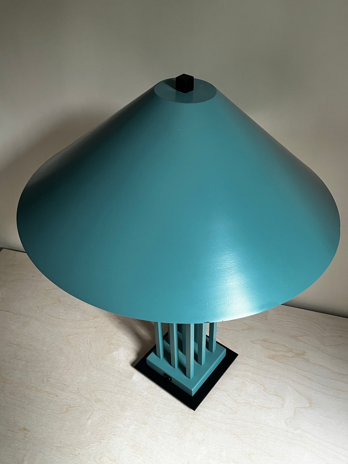1990s Postmodern Memphis Style Mint Green Sculptural Table Lamp