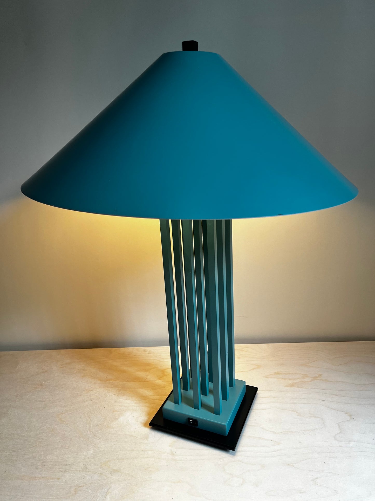 1990s Postmodern Memphis Style Mint Green Sculptural Table Lamp