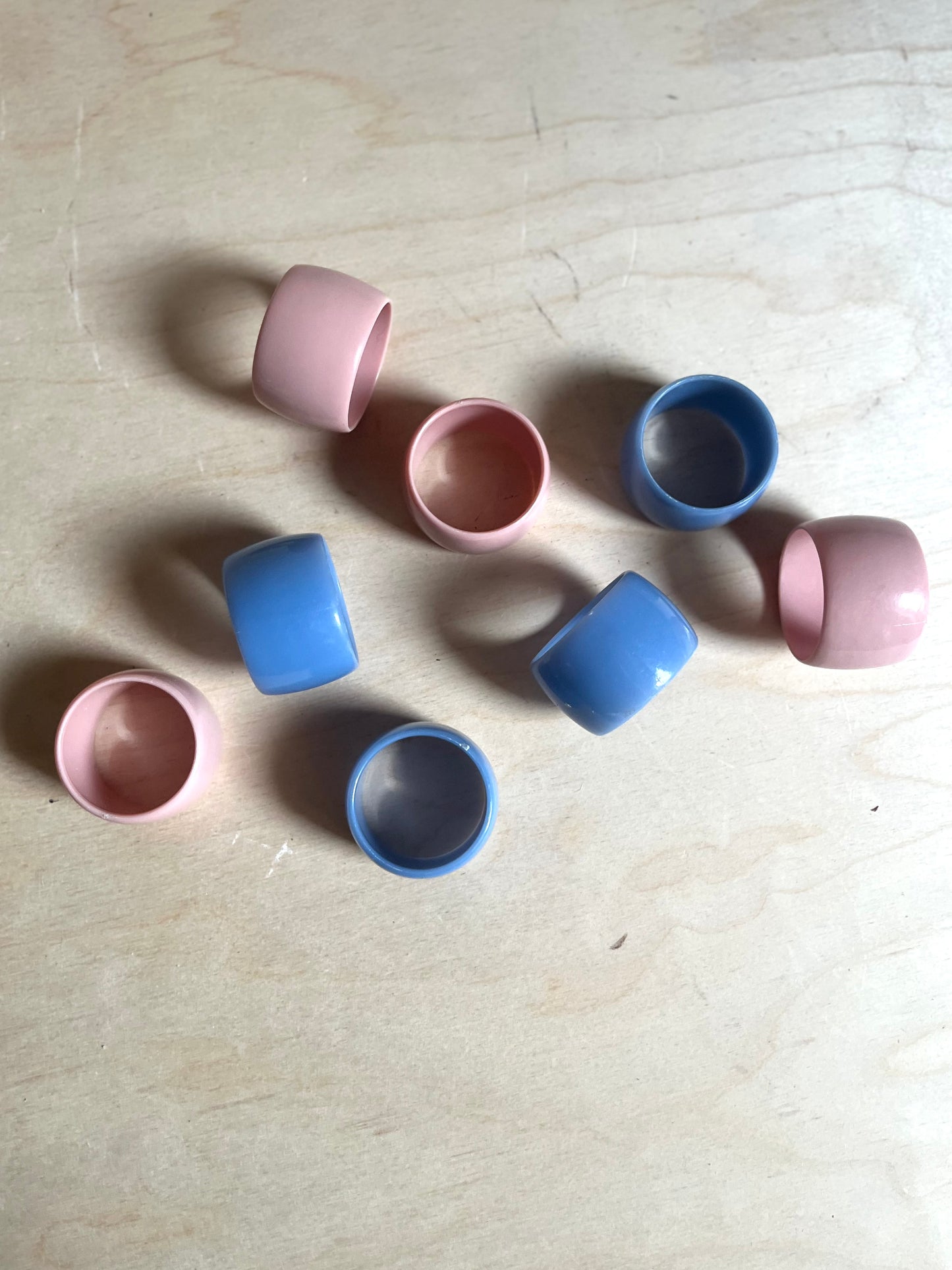 Postmodern Napkin Rings | Blue + Pink | Set of 8