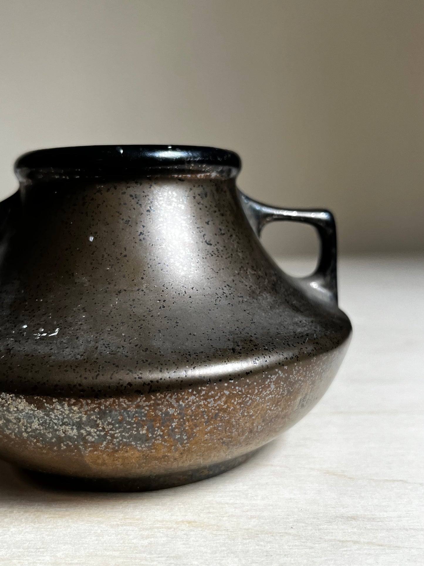 Metallic Bronze Ceramic Vessel