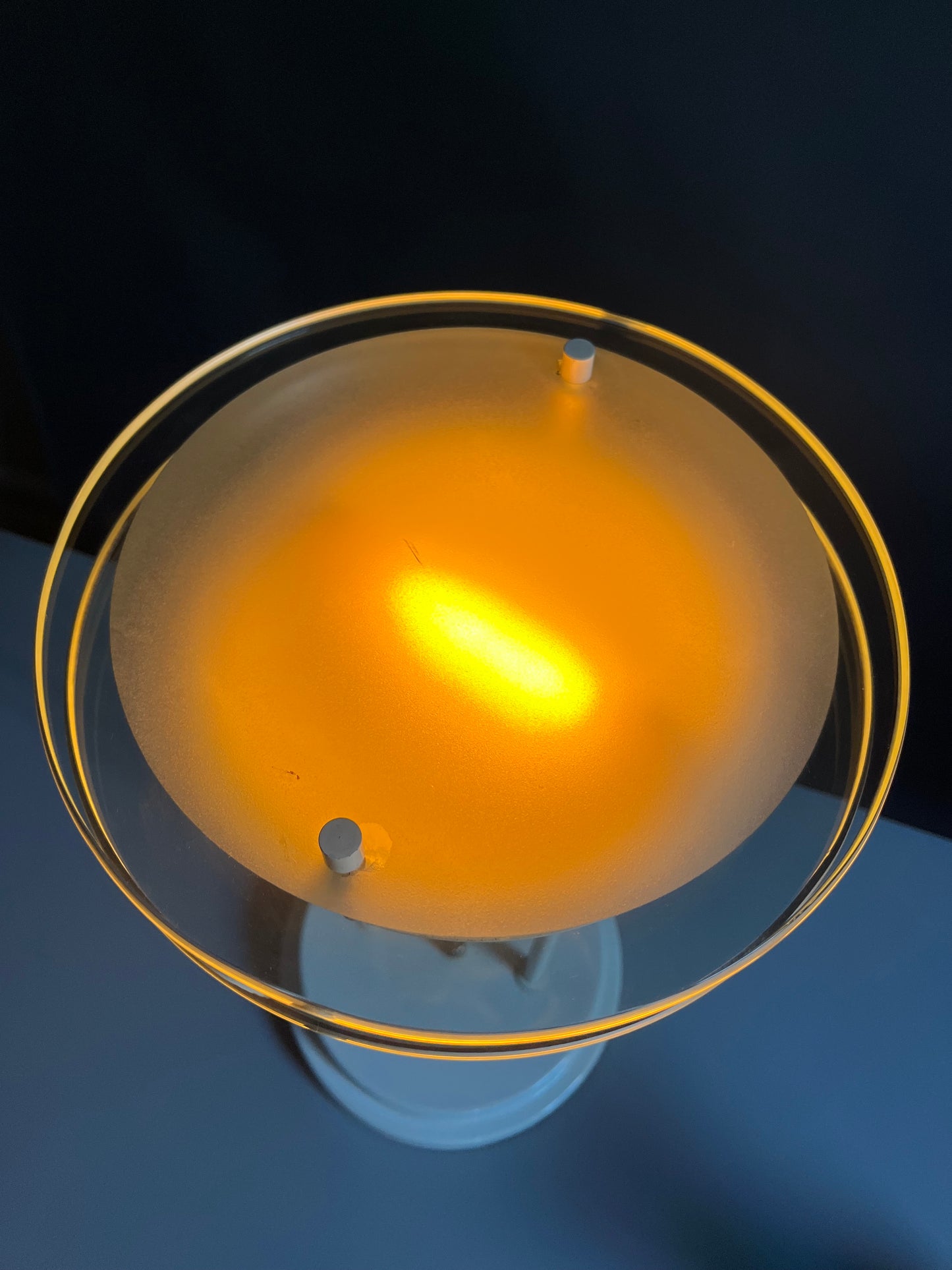 Memphis-Style UFO Table Lamp | 80s–90s Postmodern Stacked Glass