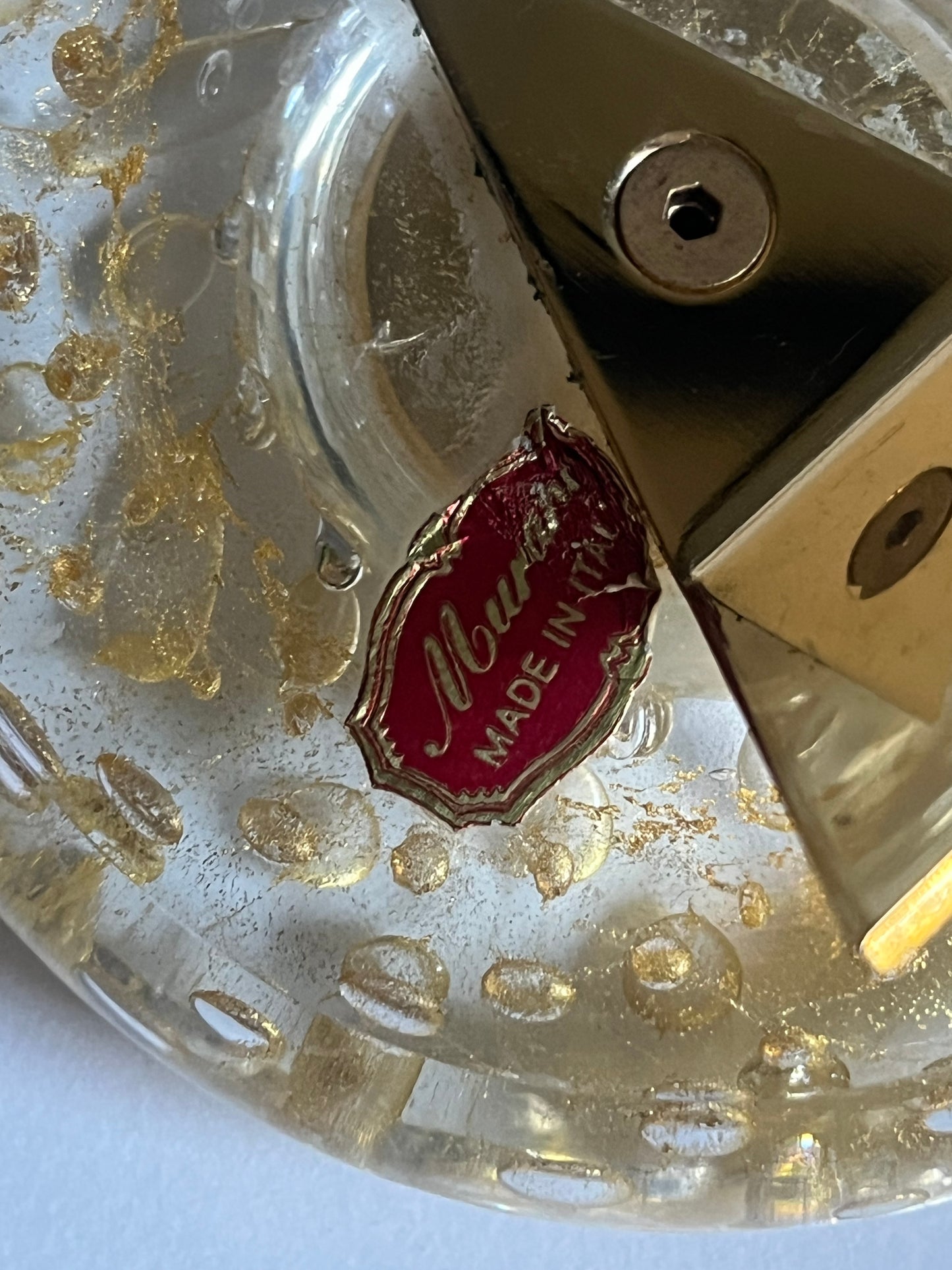 Murano Glass Desk Clock with Gold Foil | Made in Italy