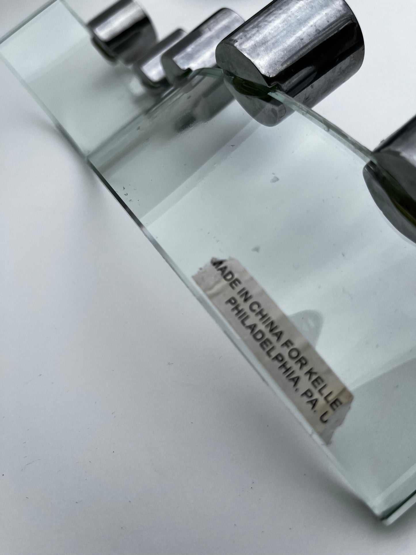 Glass + Chrome Squiggle Taper Holder