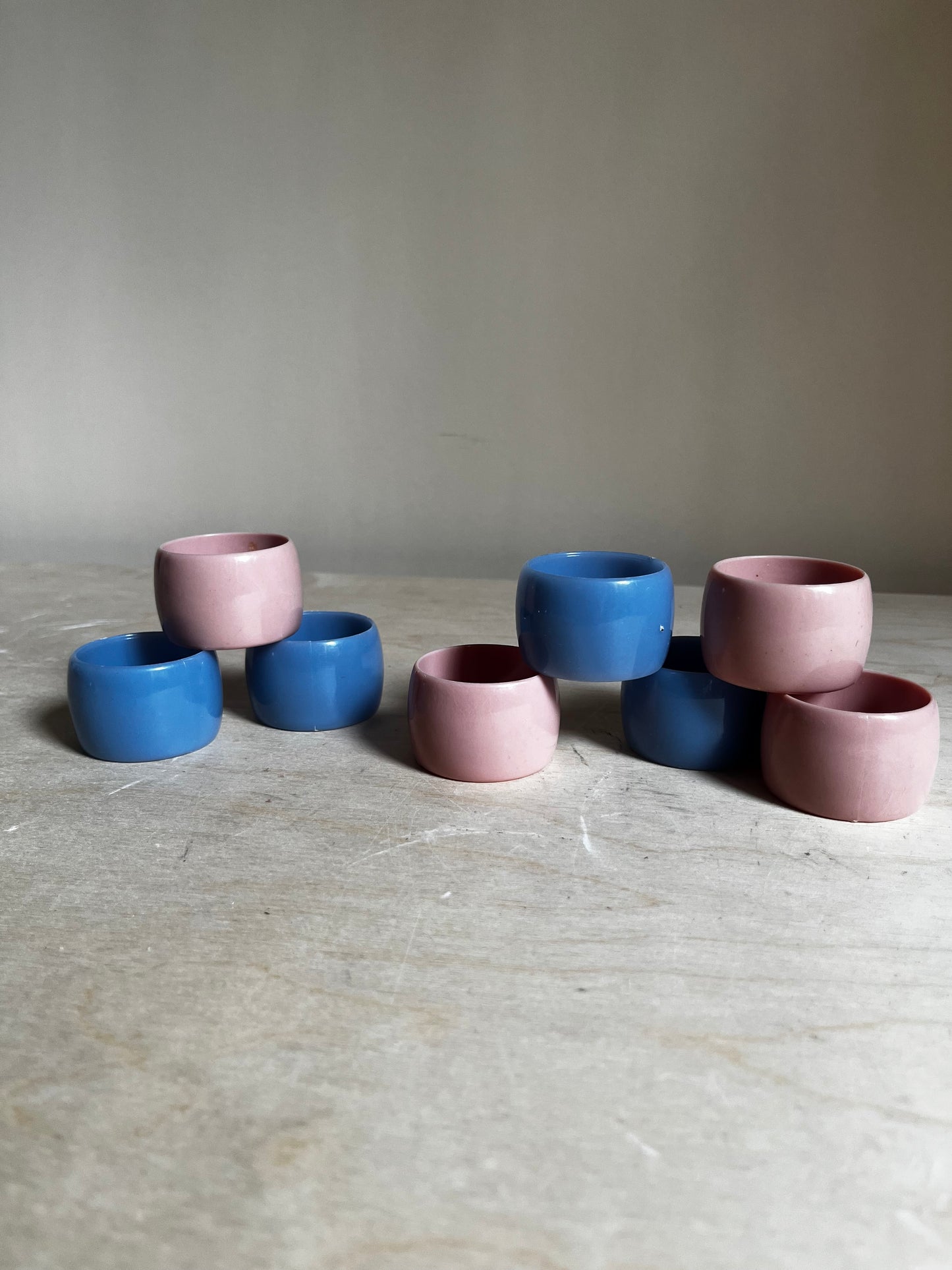 Postmodern Napkin Rings | Blue + Pink | Set of 8