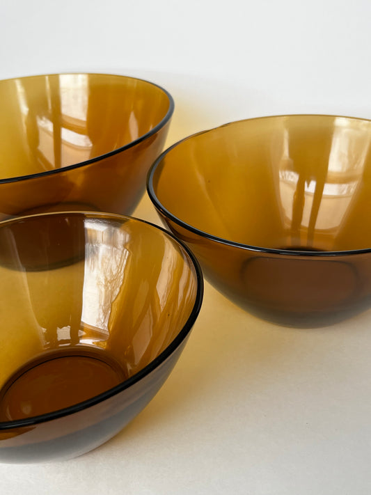 Amber Glass Nesting Bowls | Made in France by Arcopal