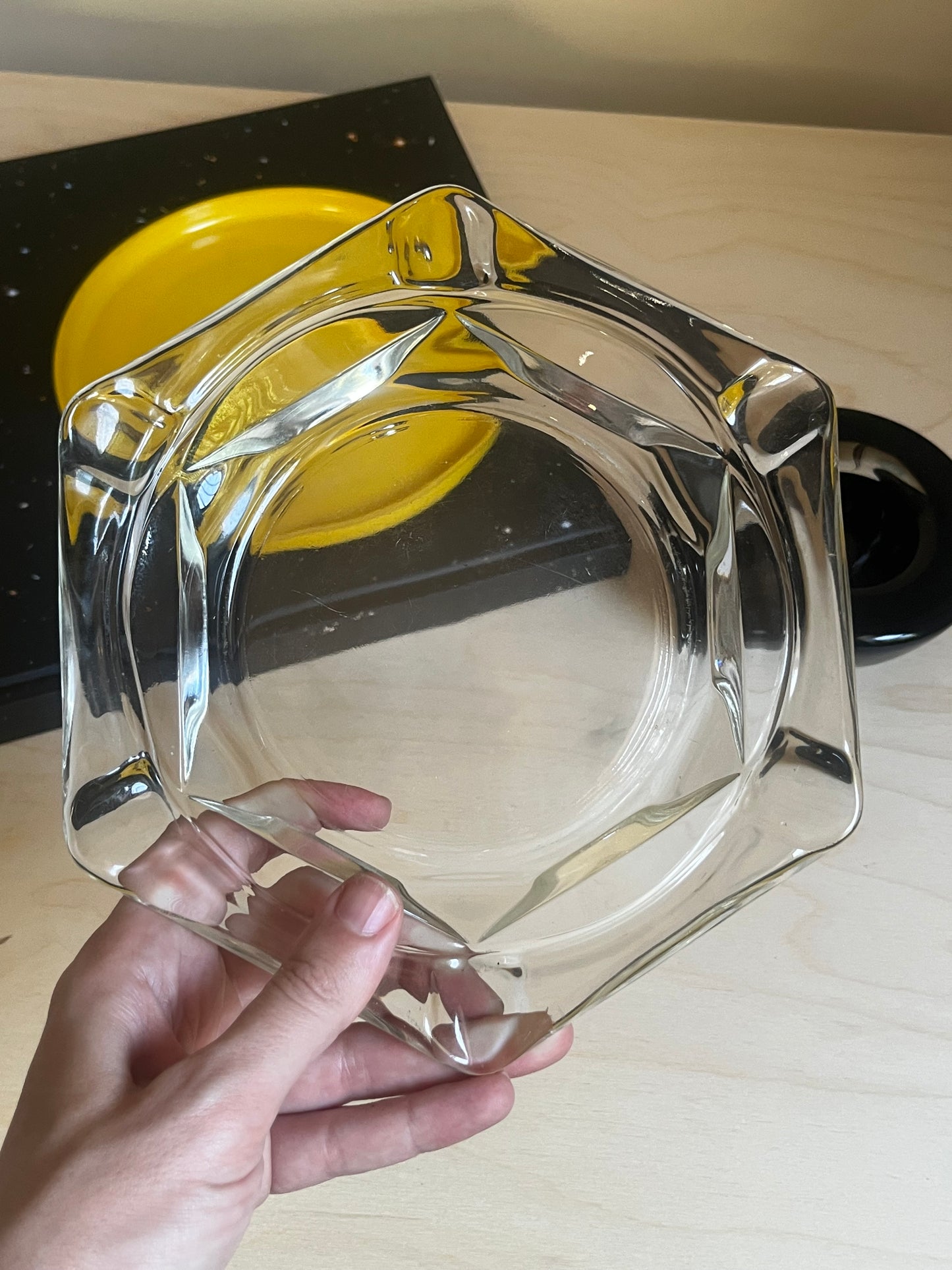 Glass Hexagon Catchall Dish | Geometric Jewelry Tray