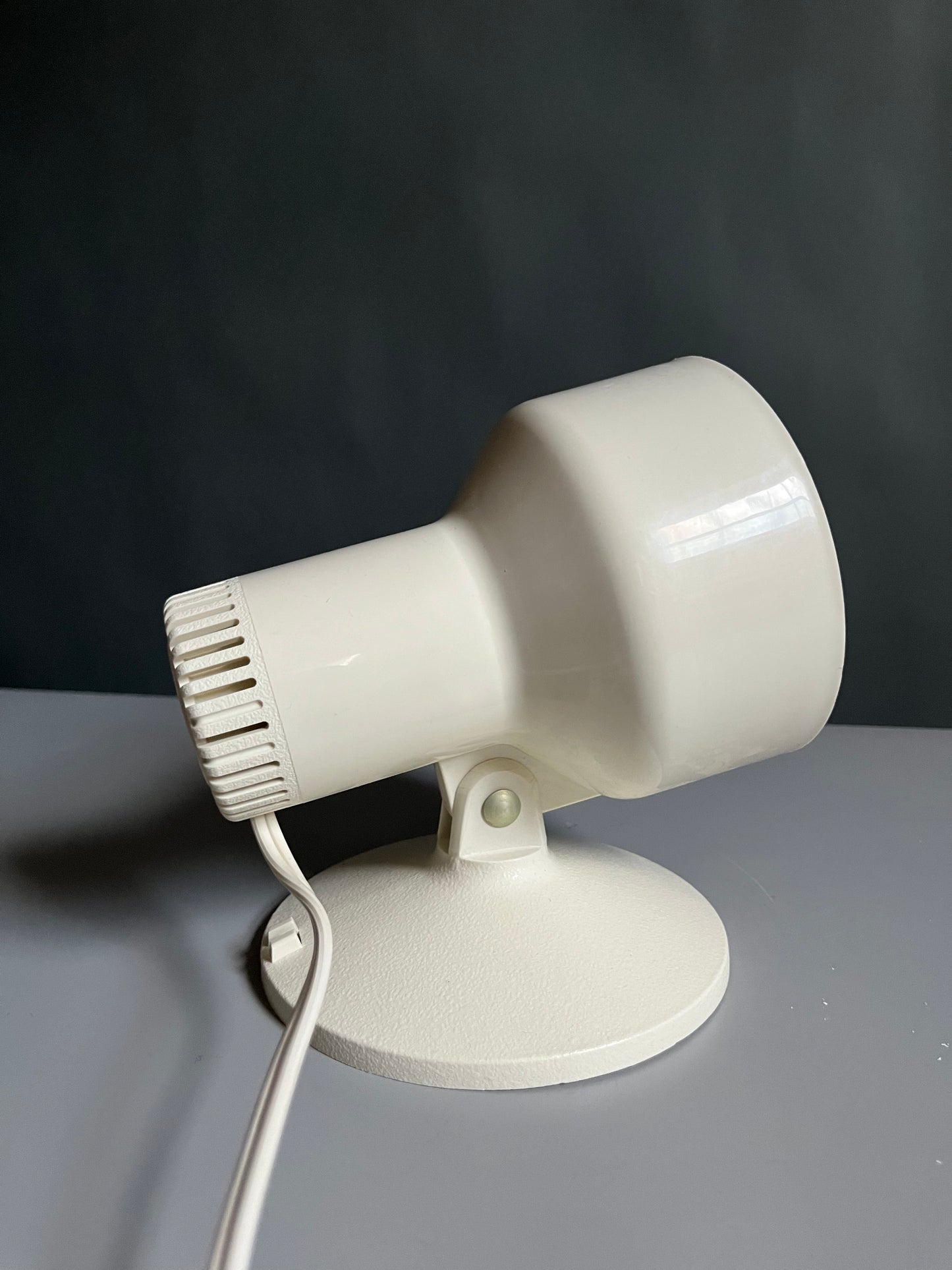 1970s GE Portable Spotlight Lamp | Minimal Off-White Modern Lighting