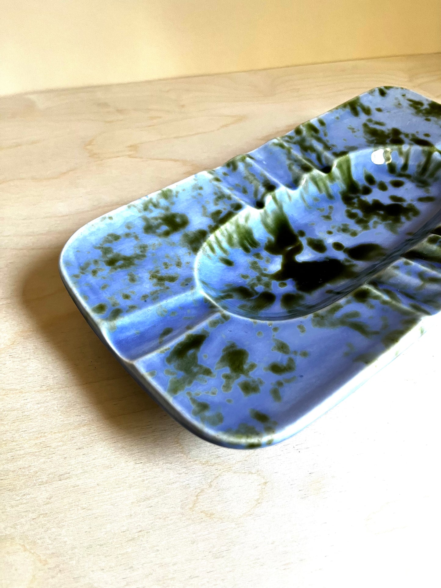 Stangl Caribbean Blue Green Drip Glaze Ceramic Ashtray/ Catch All