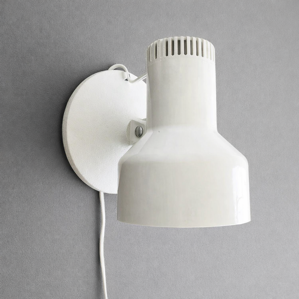 1970s GE Portable Spotlight Lamp | Minimal Off-White Modern Lighting