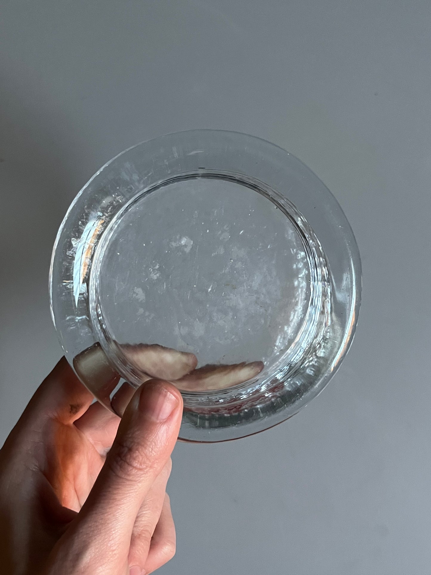 Clear Textured Glass Ashtray / Jewelry Dish