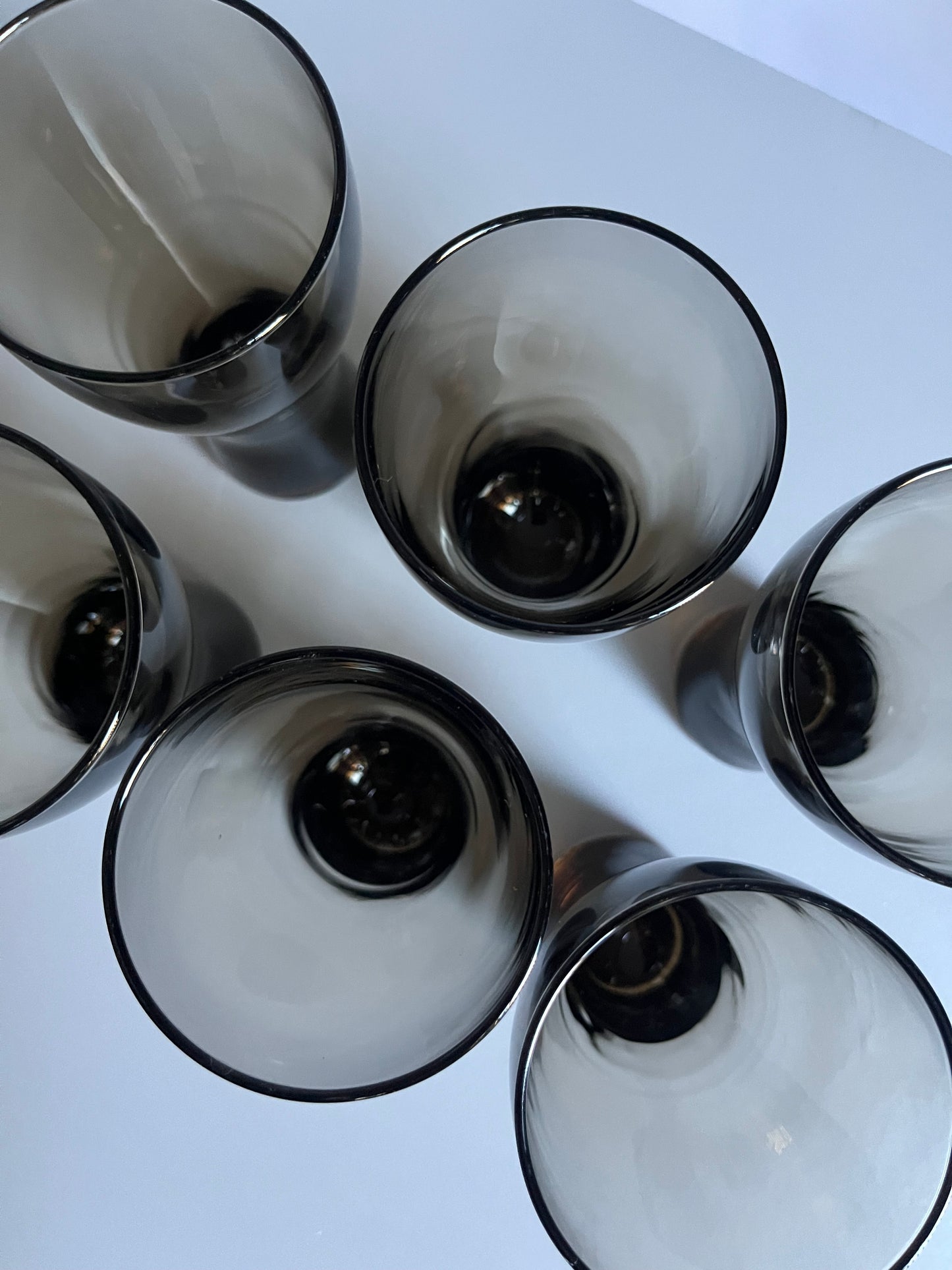 1970s Smoky Pilsner Glasses | MCM Barware | Set of 6