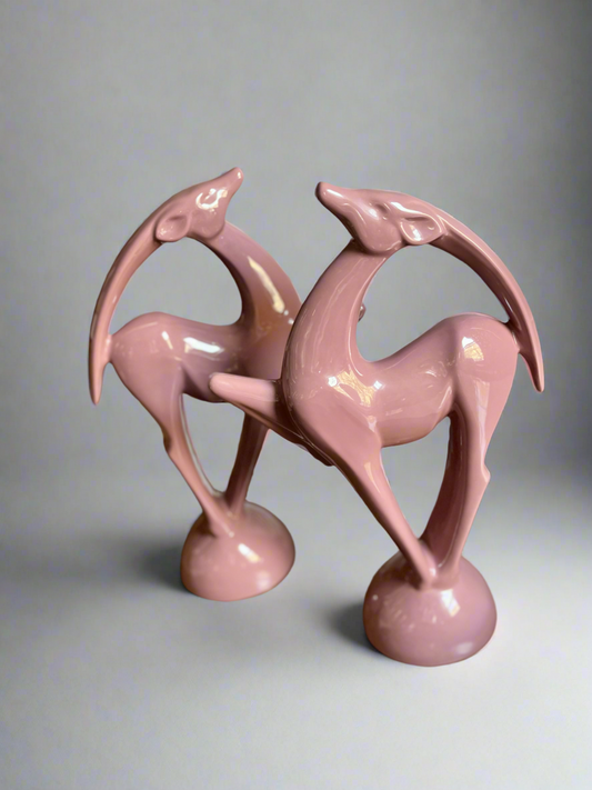 1980s Haeger Ceramic Antelopes | Set of 2