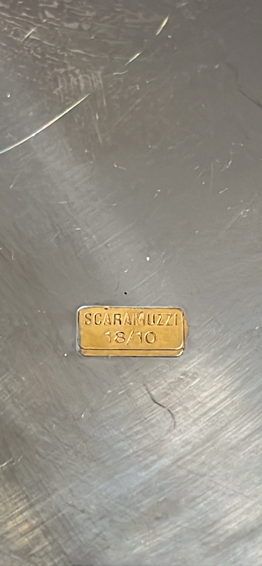 Art Deco Serving Tray | Stainless Steel w. Gold Accents| Made in Italy
