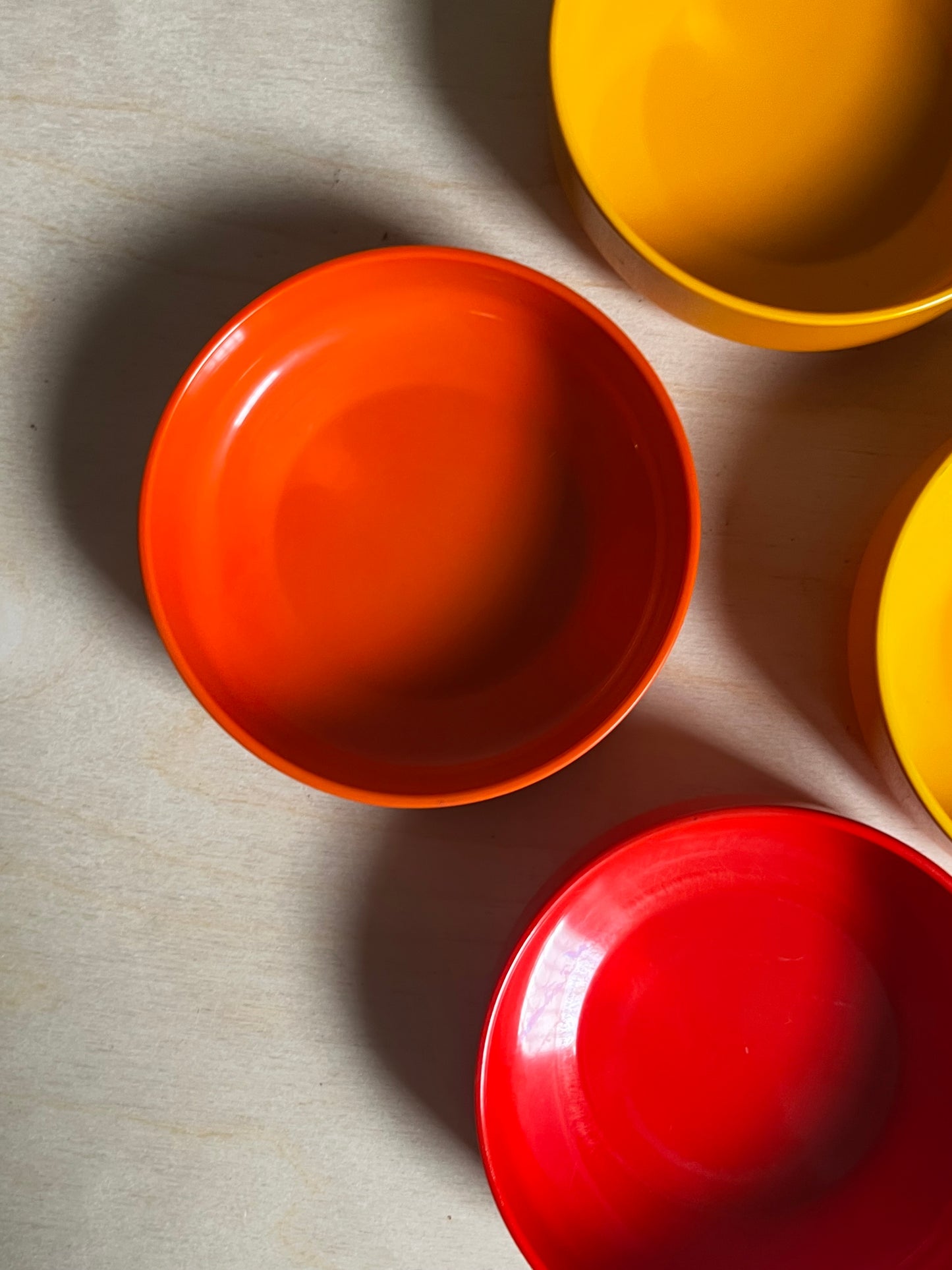 Rosti Mepal Melamine Snack Bowls | Set of 7 |Danish Modern Primary Colors