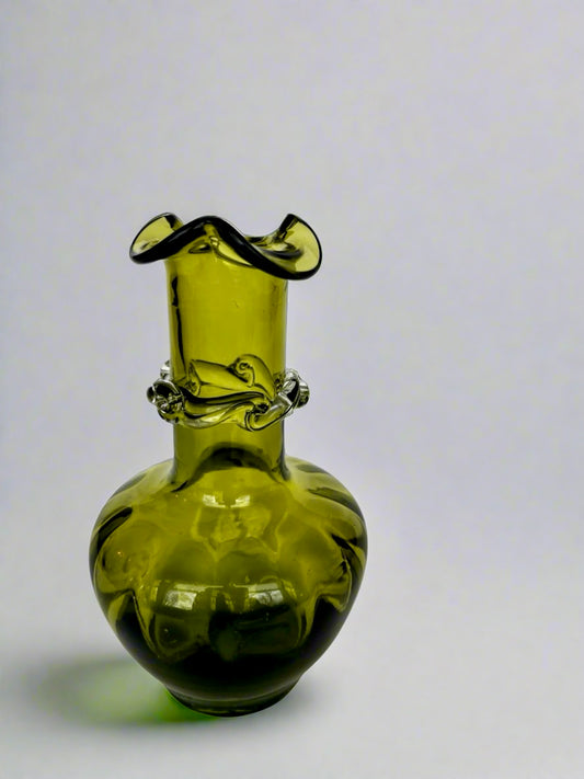 Olive Glass Hand-blown Vase | by Pilgrim Glass Company