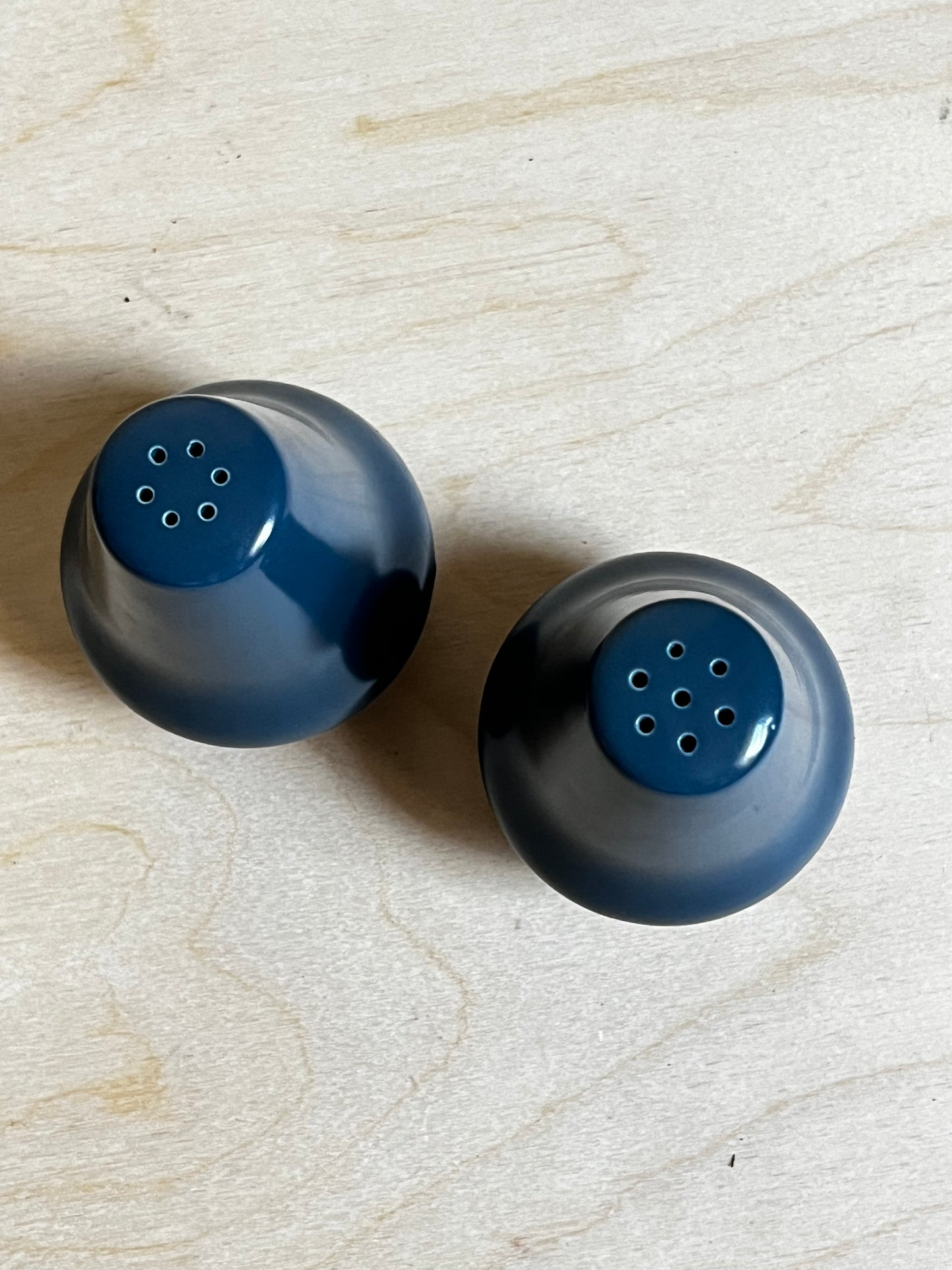 MCM Slate Blue Ceramic Salt & Pepper Shakers | Set of 2