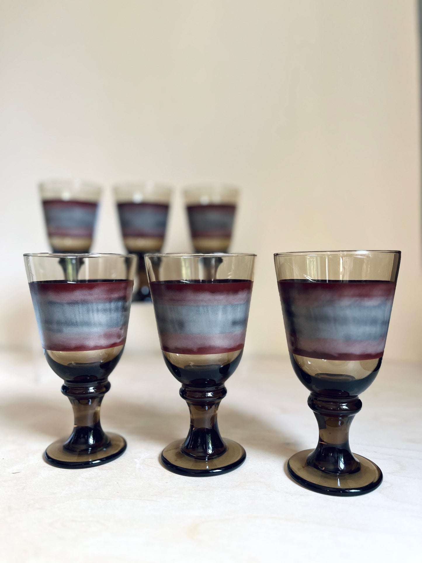 1970s Libbey Nova Brown Goblets | Set of 6