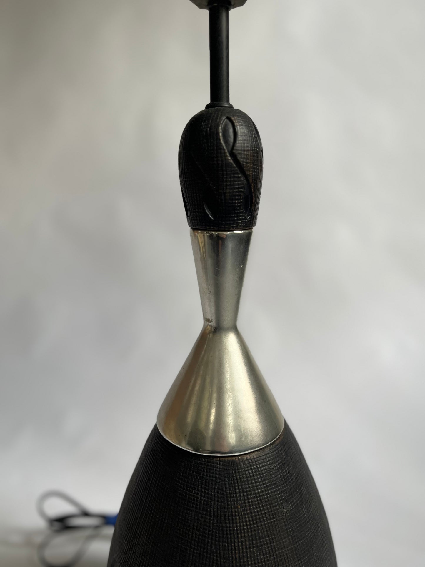 MCM Textured Table Lamp w. Aluminum Accent