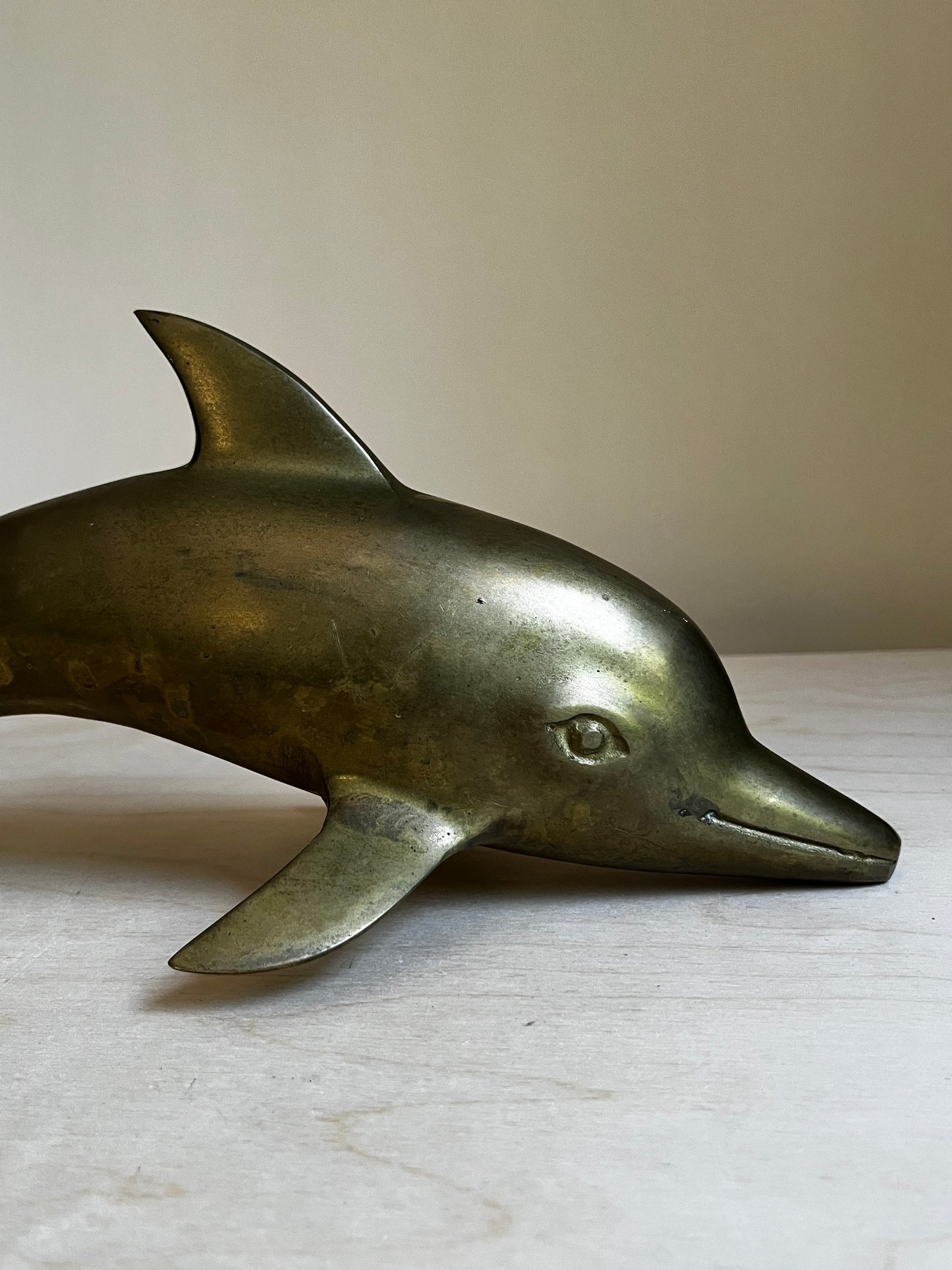 XL 13” Brass Dolphin Figure