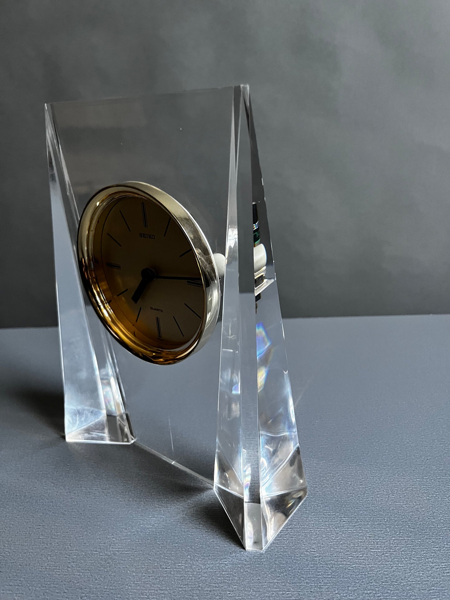 Seiko Lucite Desk Clock