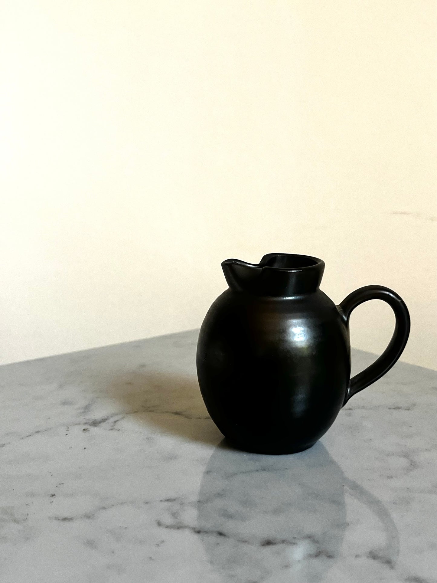 Handmade Studio Pottery Mini Creamer | Black Bronze Metallic Glaze