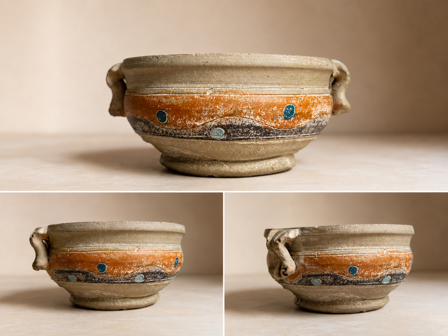 Handmade Clay Planter with Side Handles | Earth Tone Studio Pottery