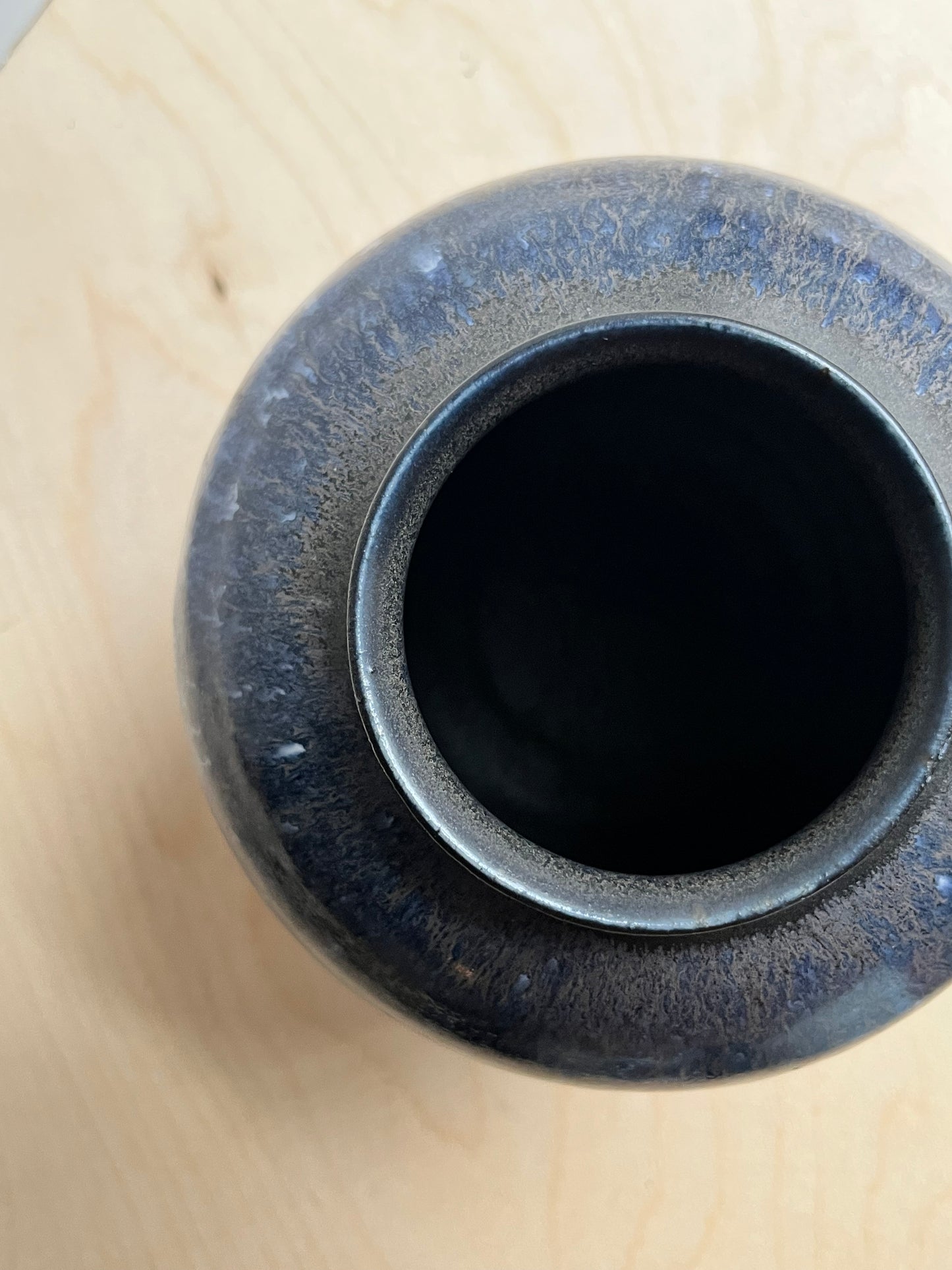 Studio Pottery Vase | Blue Drip Glaze