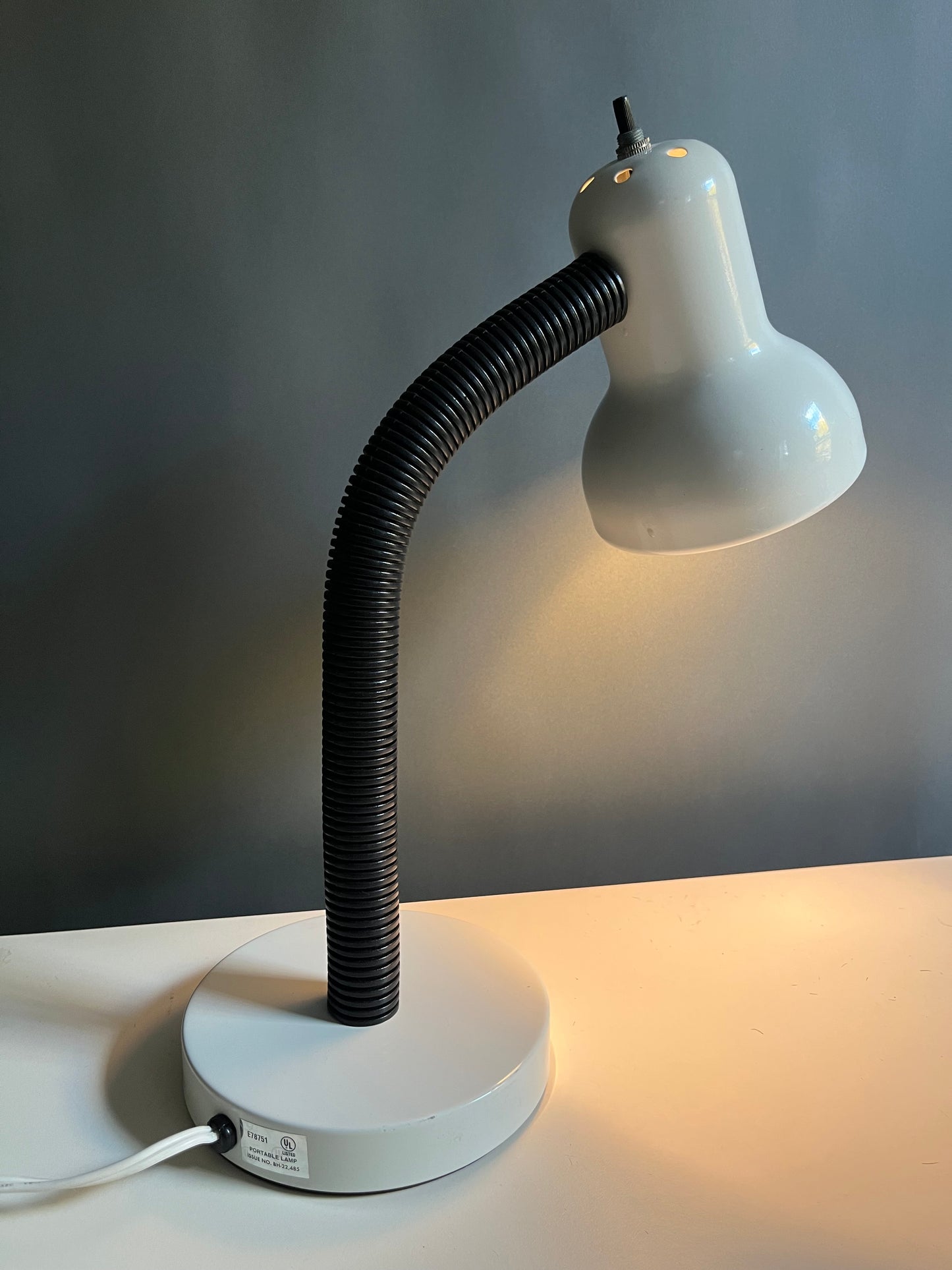 1980s White Gooseneck Lamp | MCM Revival Lighting