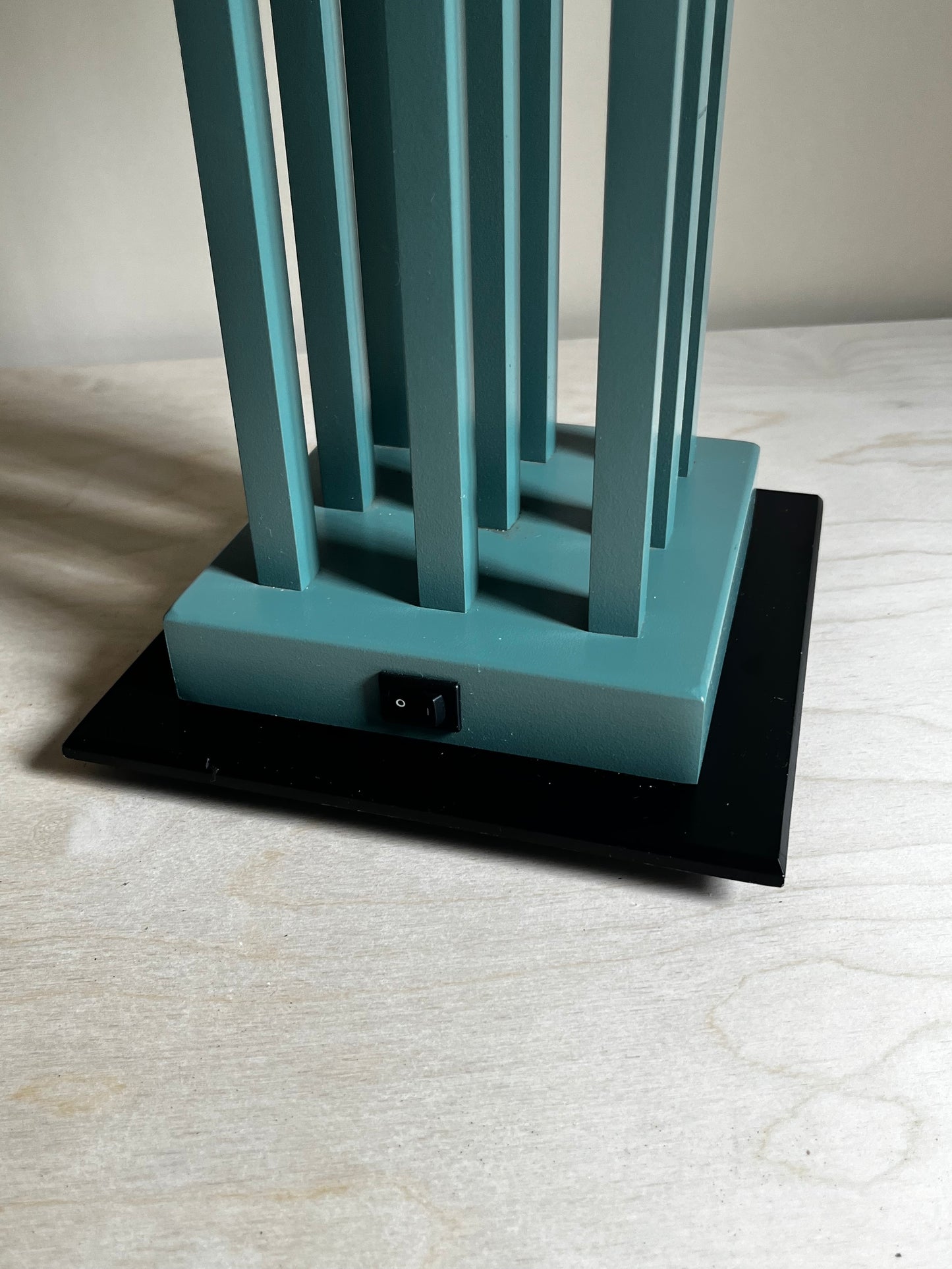 1990s Postmodern Memphis Style Mint Green Sculptural Table Lamp