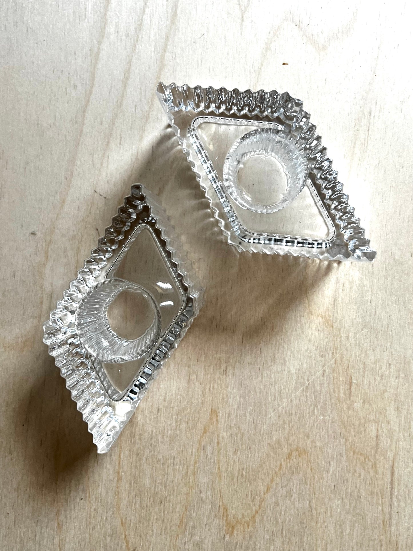 1984 Avon Gallery Originals Crystal Ribbed Taper Candle Holders | Set of 2