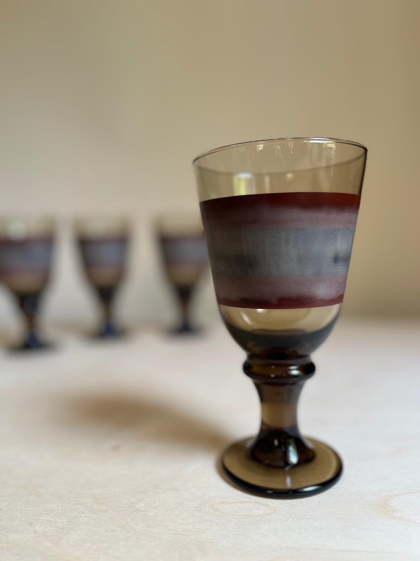 1970s Libbey Nova Brown Goblets | Set of 4