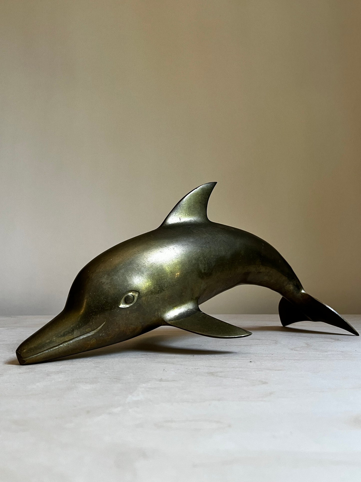 XL 13” Brass Dolphin Figure