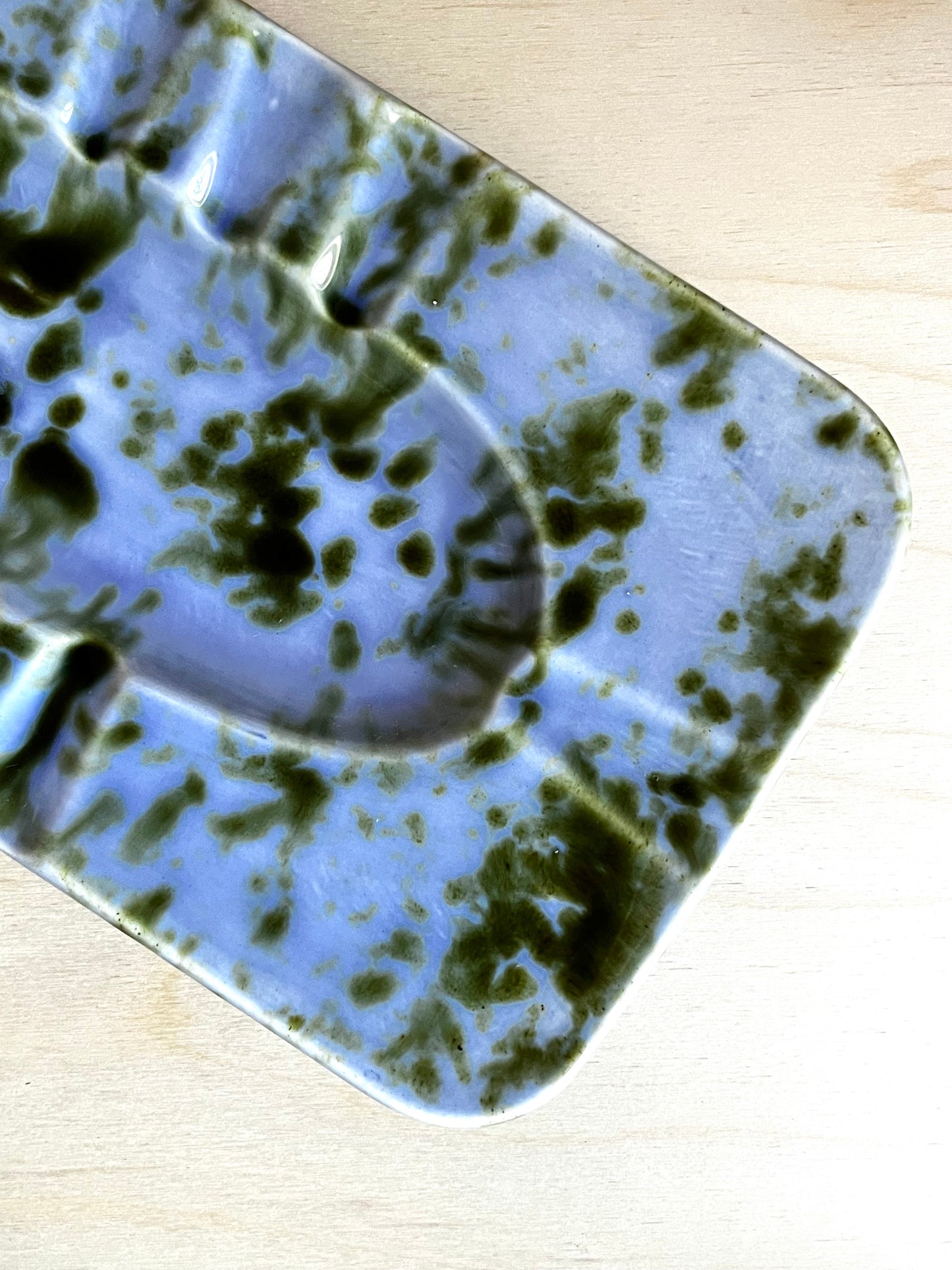 Stangl Caribbean Blue Green Drip Glaze Ceramic Ashtray/ Catch All