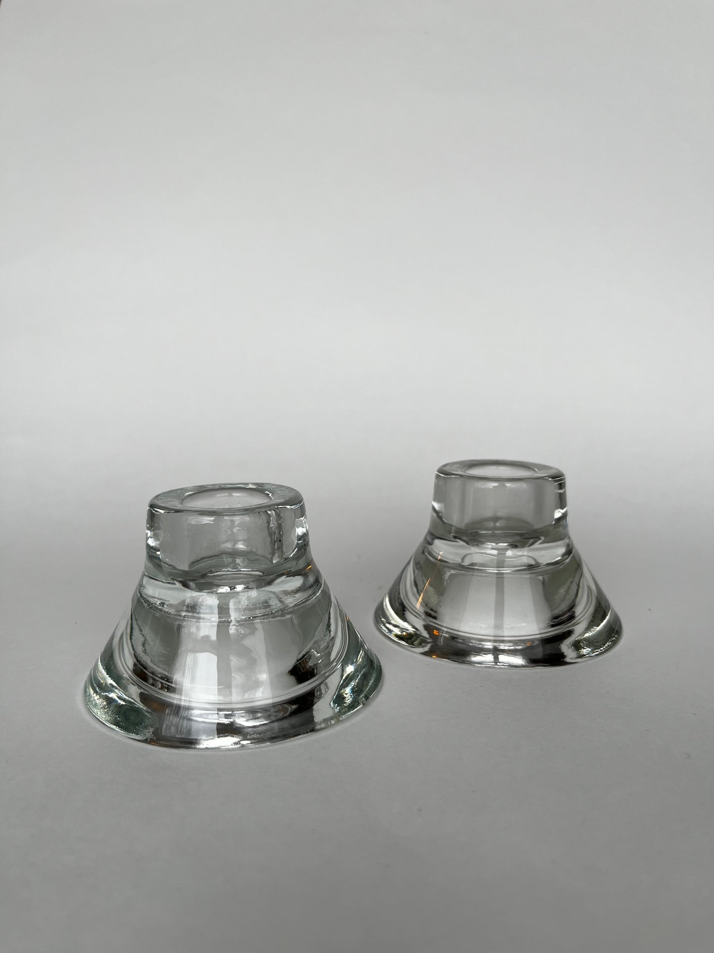 Vintage IKEA Harberg Glass Taper Holders | Set of 2