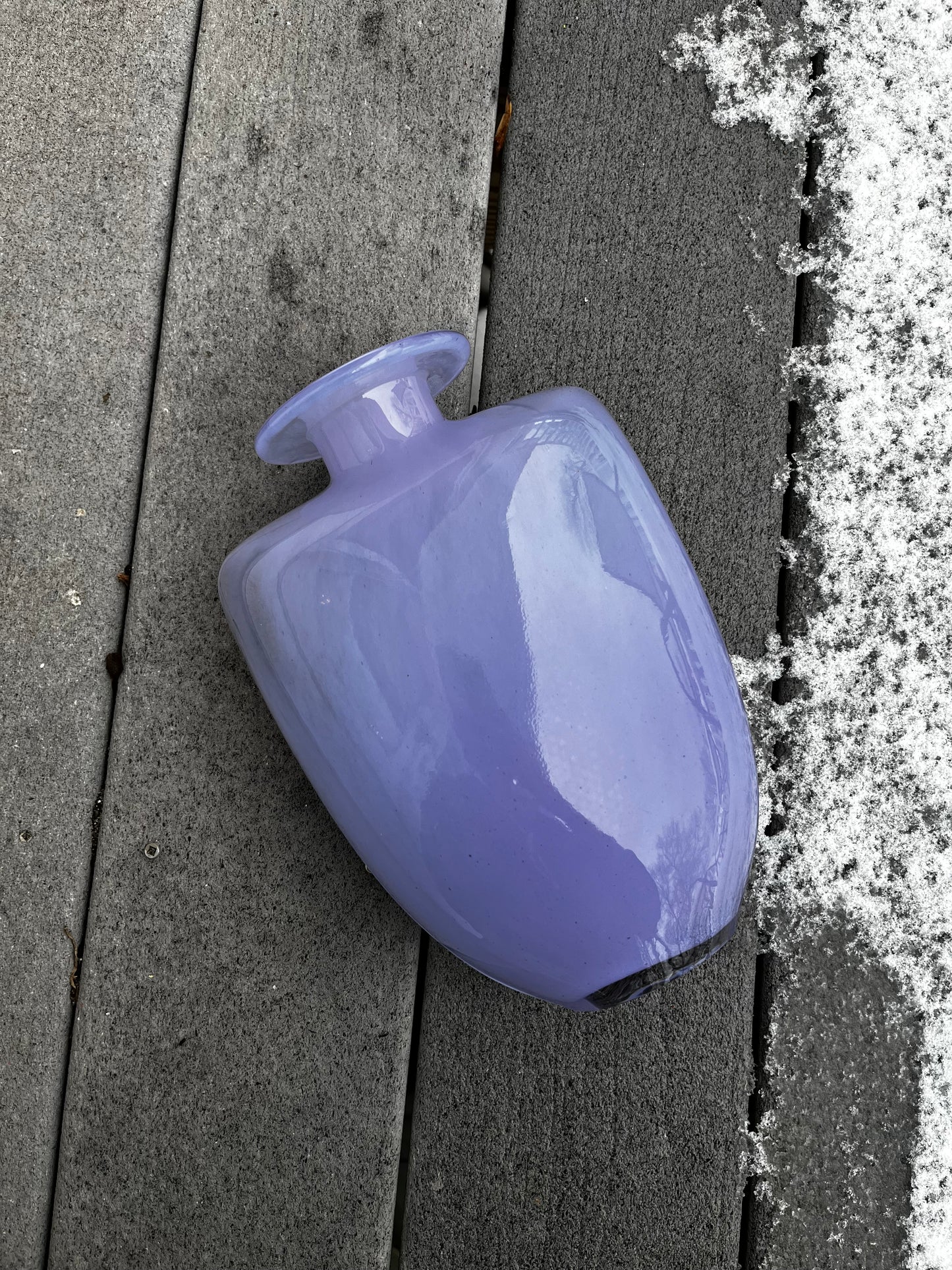 1989 Kosta Boda Lavender Glass Vase | made in Sweden