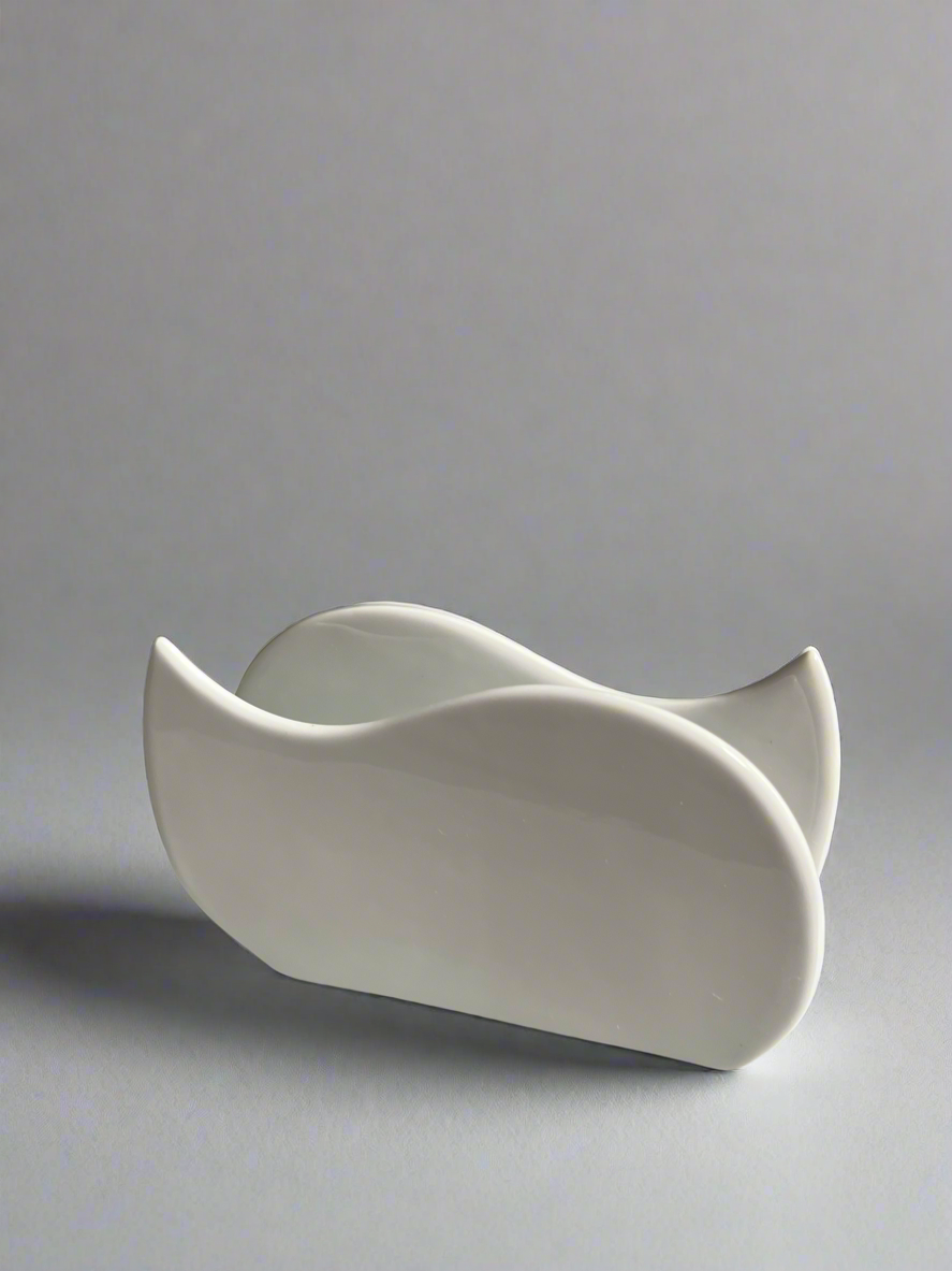 Italian Porcelain Wave Napkin/Letter Holder