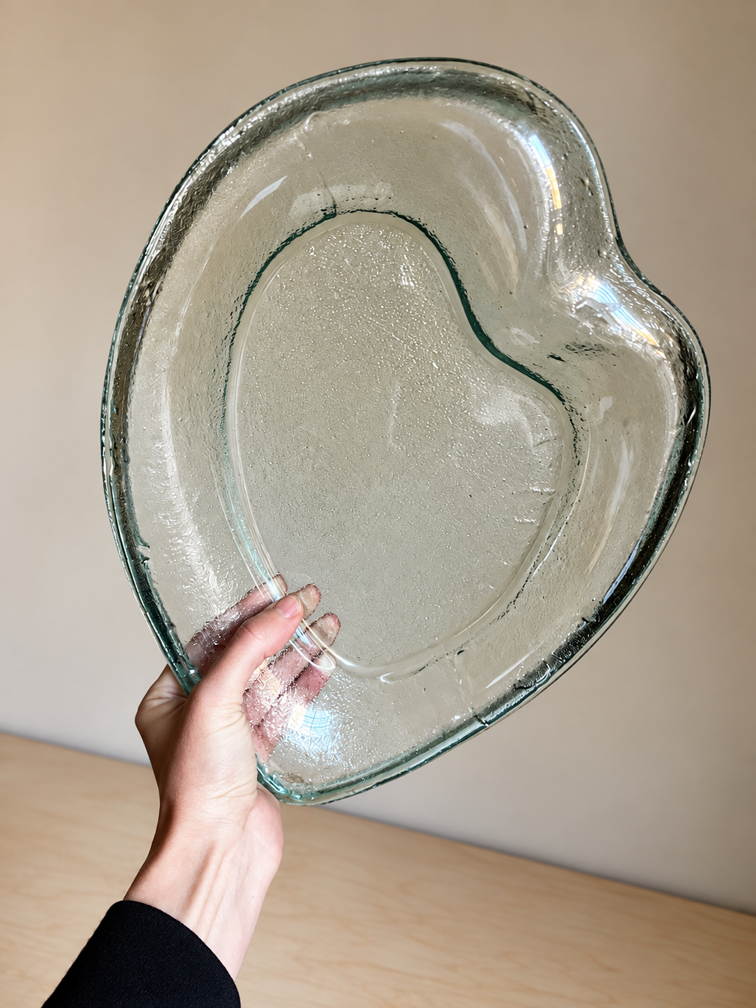 Sculptural Glass Catchall Tray | Organic Freeform Design | Seafoam Green